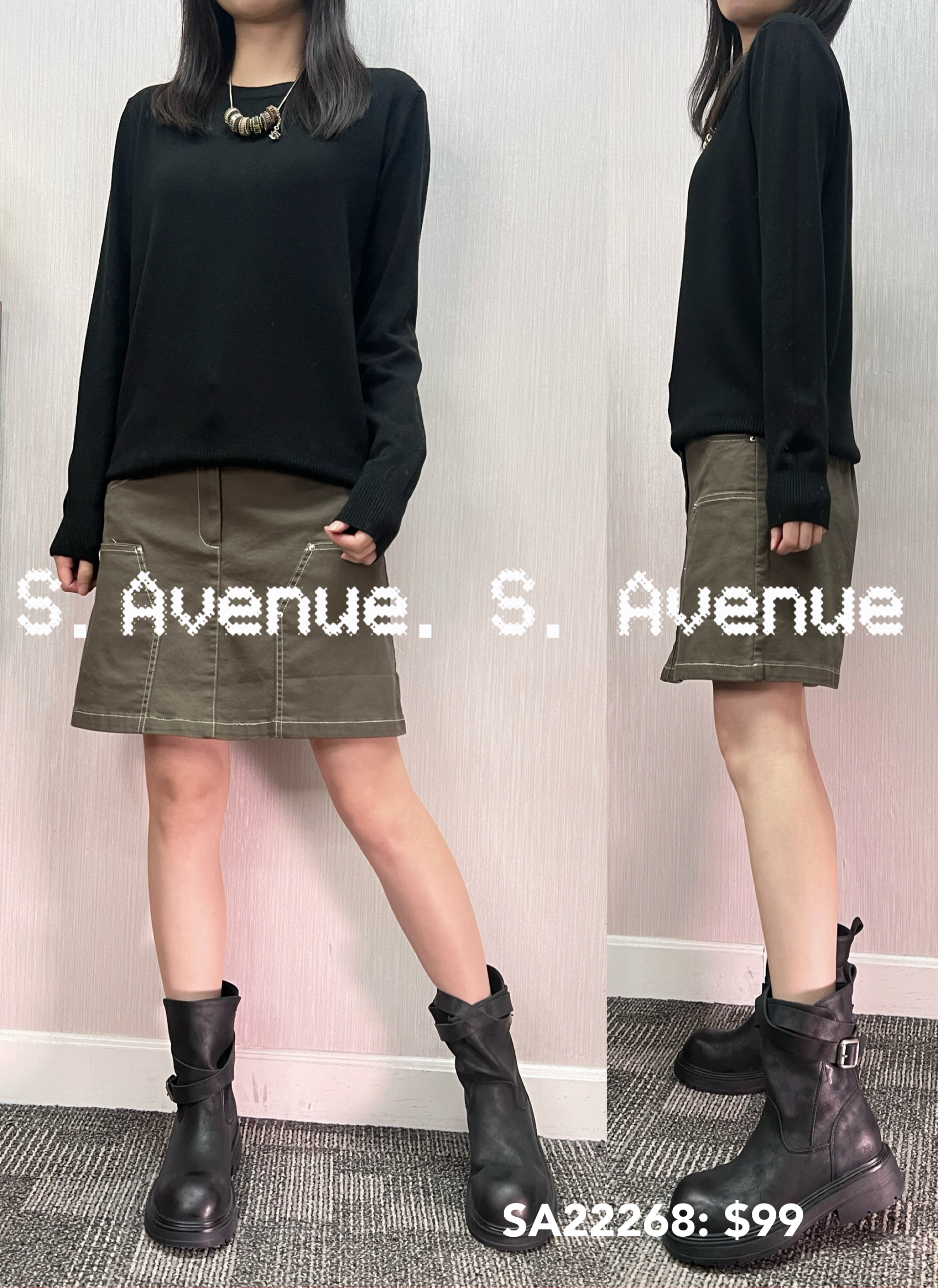 SA22268: 長袖圓領淨色線冷top