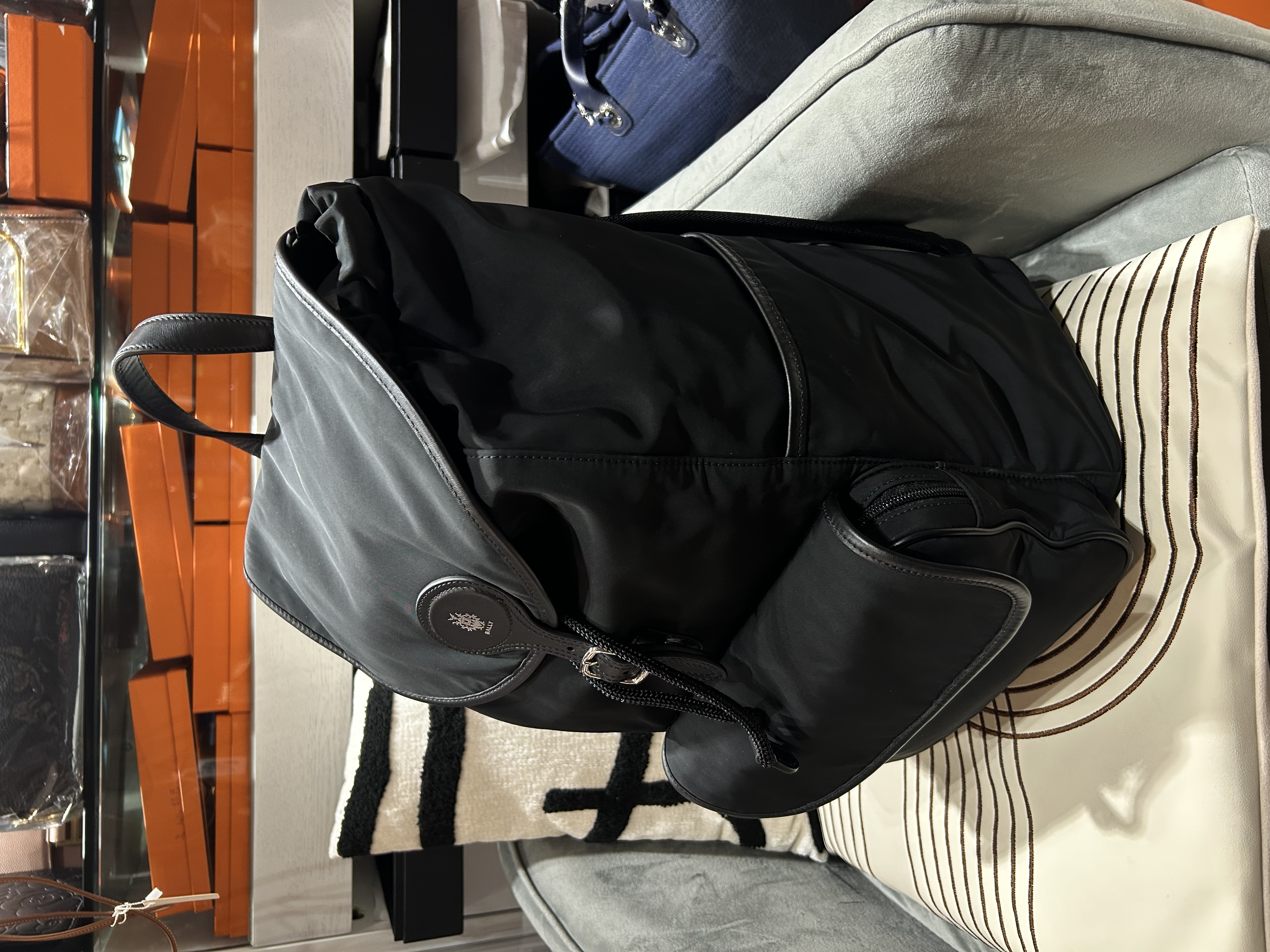 BALLY B-Light backpack Black Nylon 100%Authentic, 95%New
