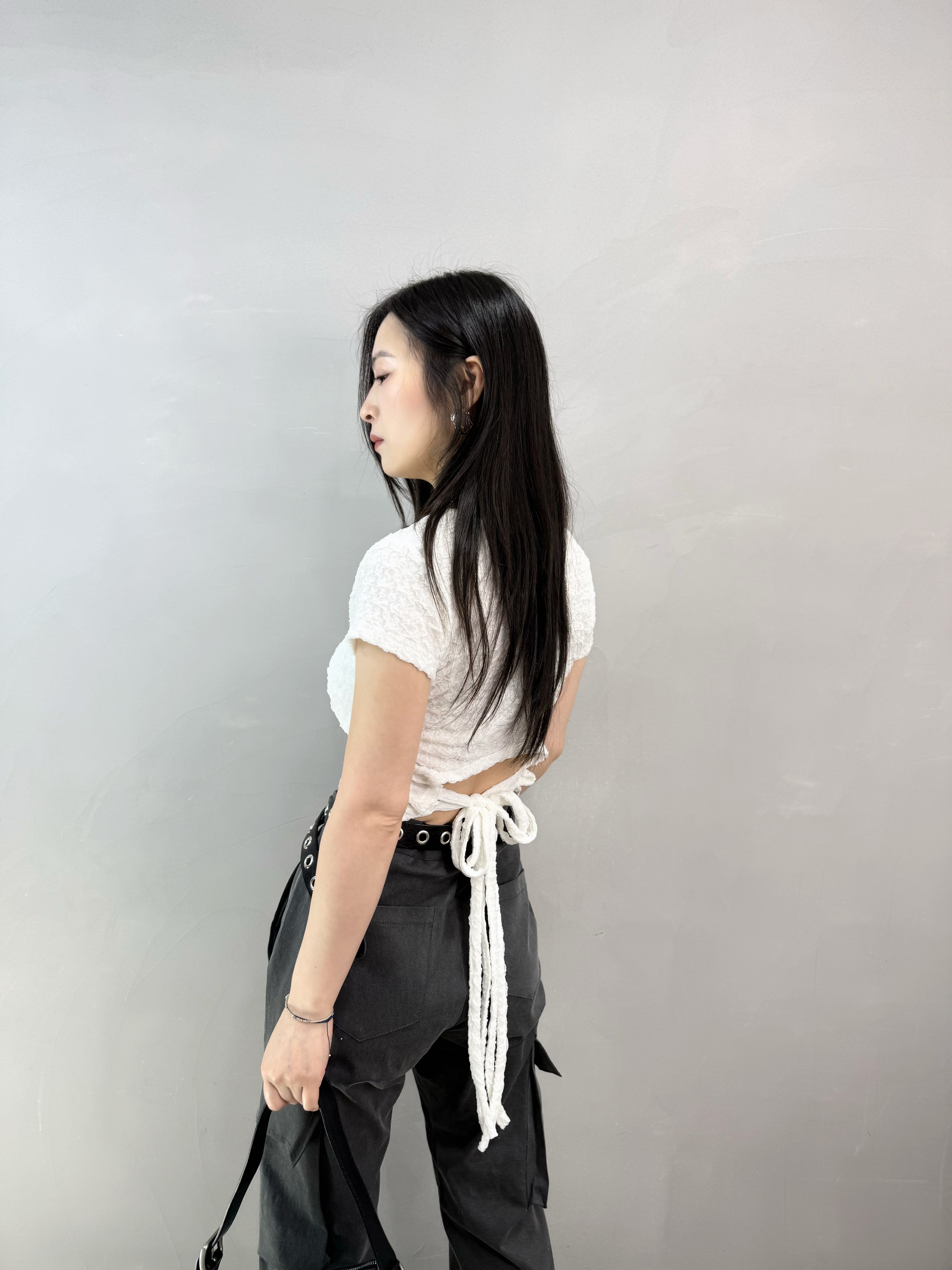 M65 後綁腰免燙料Top