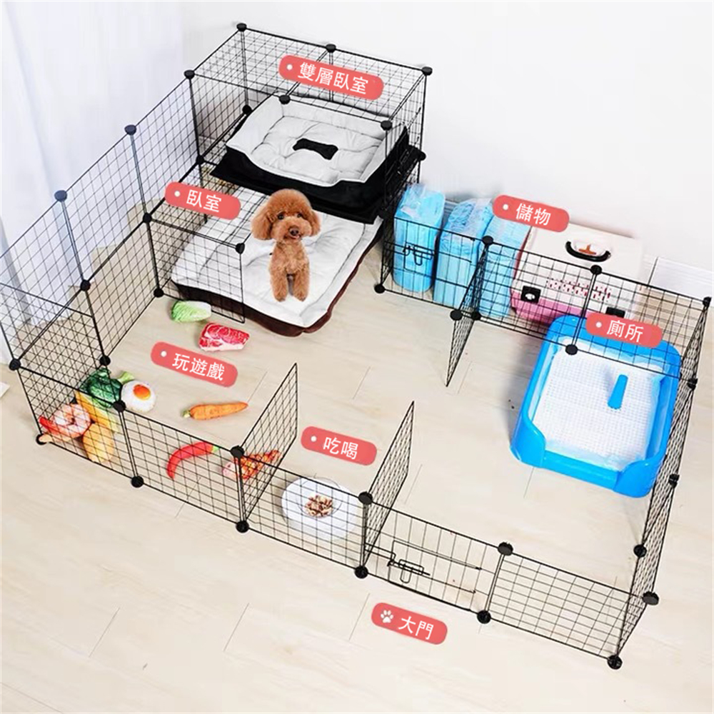 不鏽鋼網層架 DIY格仔收納櫃 組合櫃分隔板 寵物圍欄板 收納架置物架 白色［平行進口］ HK2760