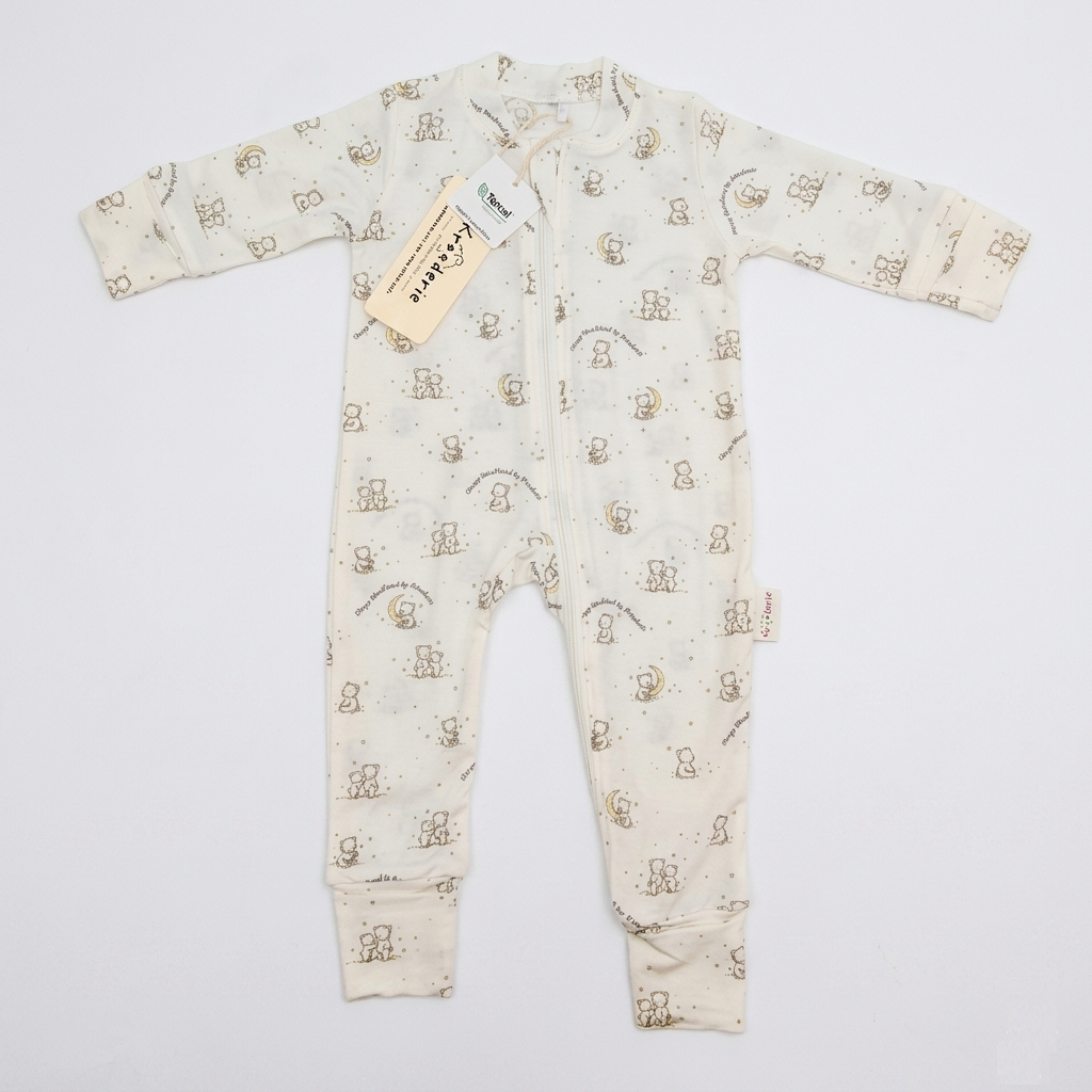 TENCEL Baby Zip Romper Sleepwear Bodysuit Jumpsuit - Winter Bear [6-12months]