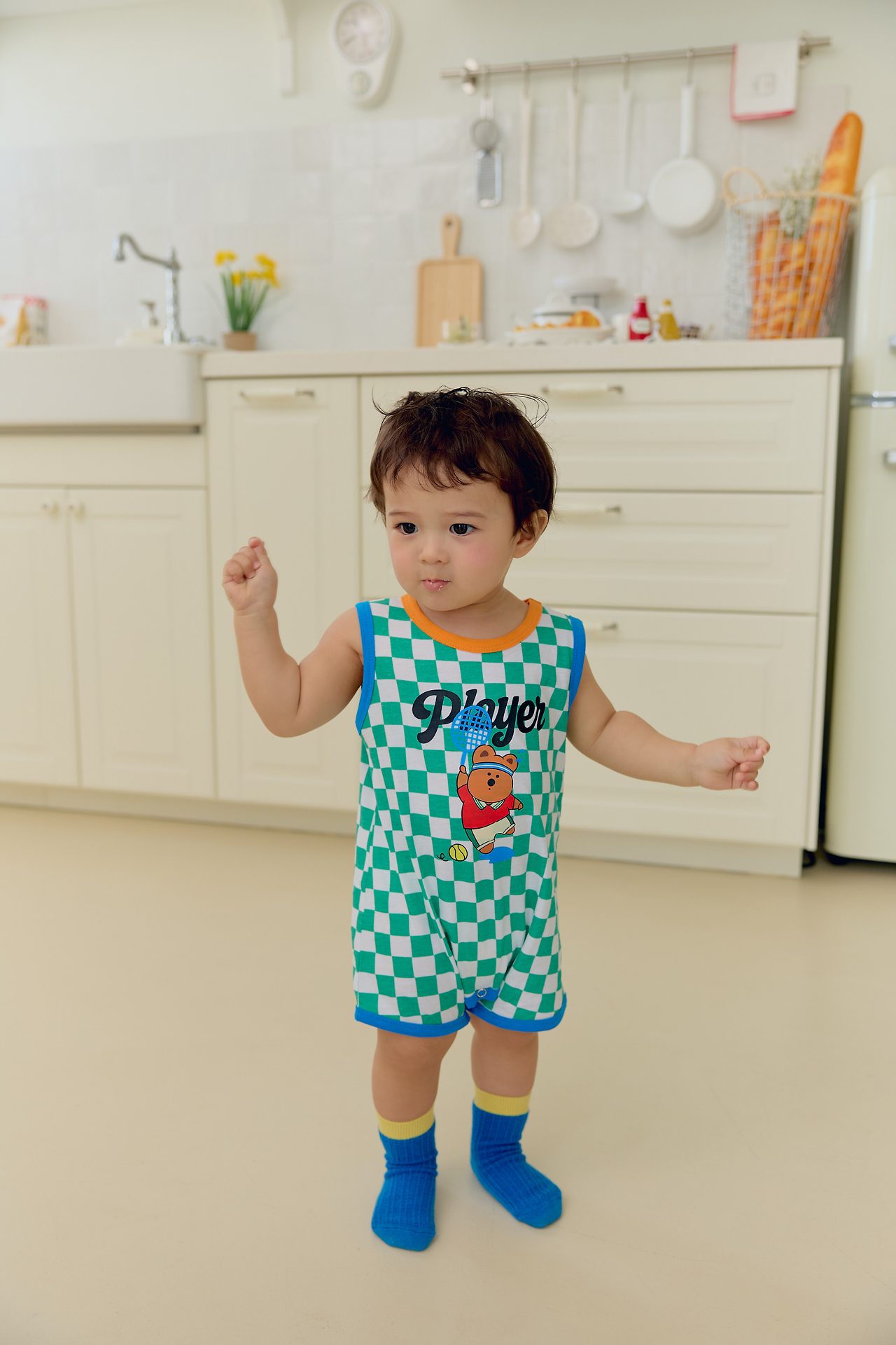 卡通格仔 Jumpsuit