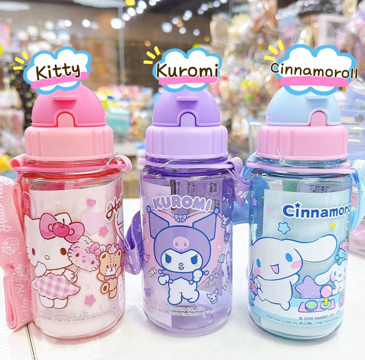 BPA Free卡通飲管水樽350ml|連頸繩小朋友飲水神器