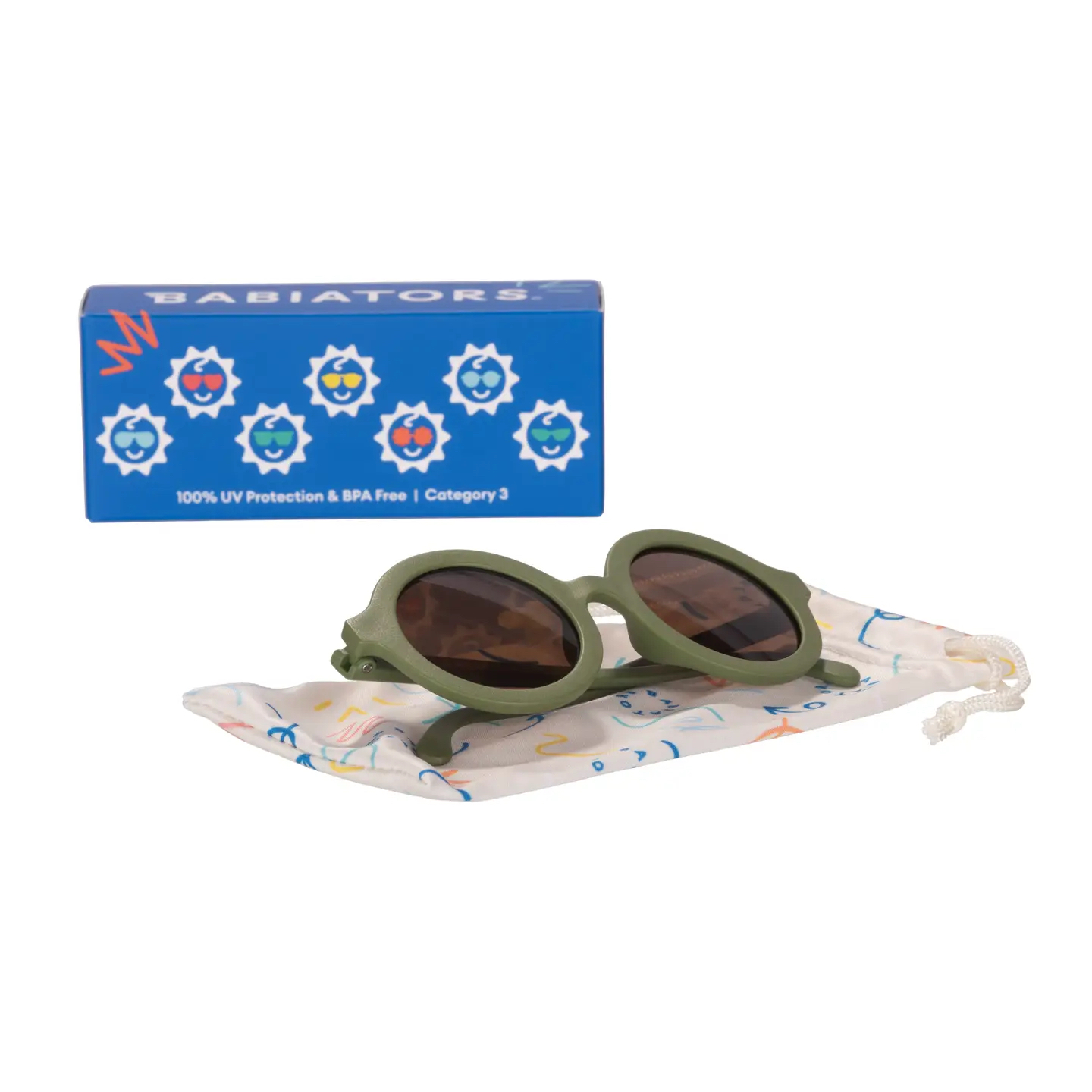 Wild Moss Euro Round Kids Sunglasses with Amber Lens