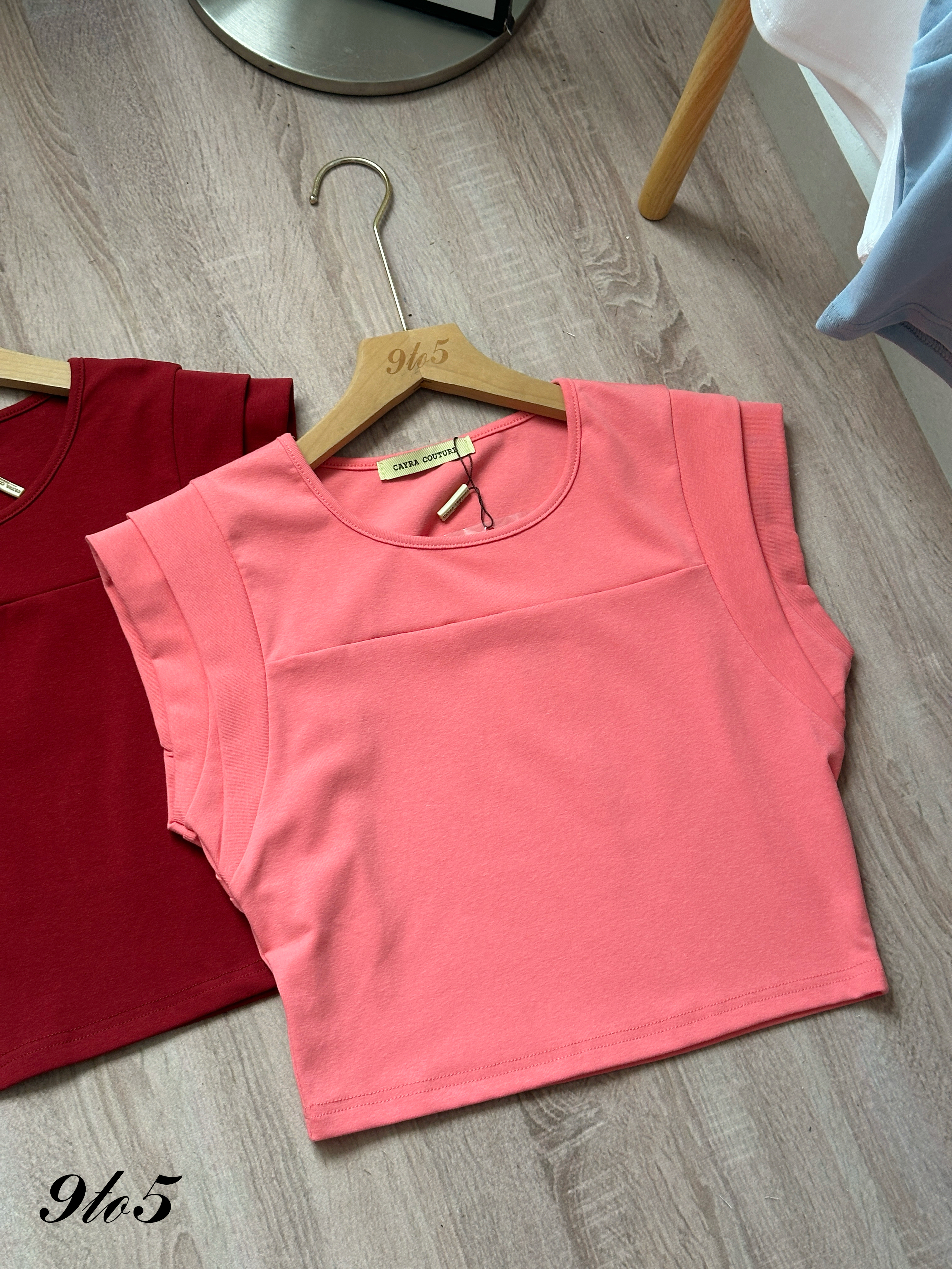 T4354 Double Layered Sleeves Top - 4 Colors 