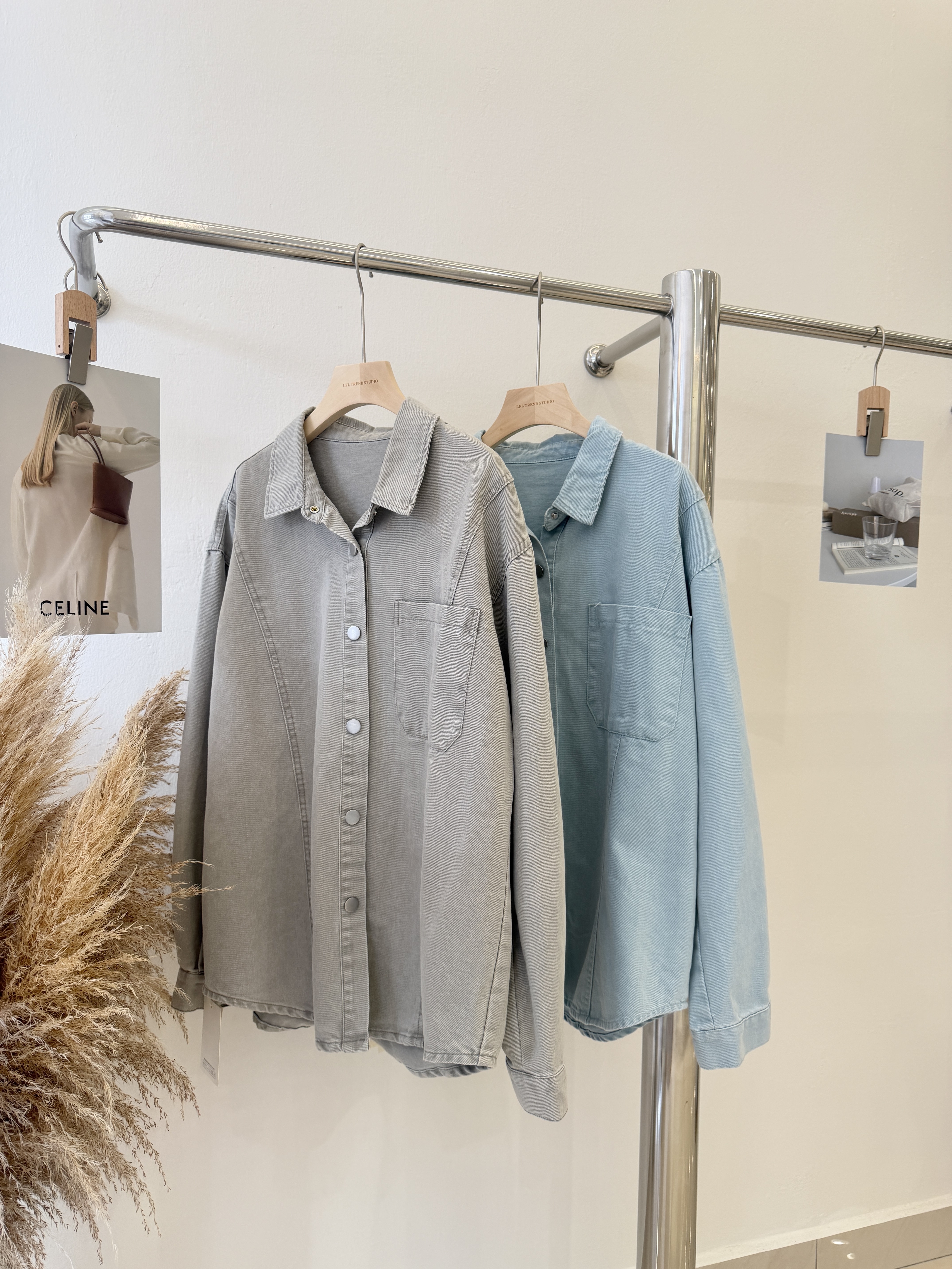 6268 韩版宽松牛仔衬衫