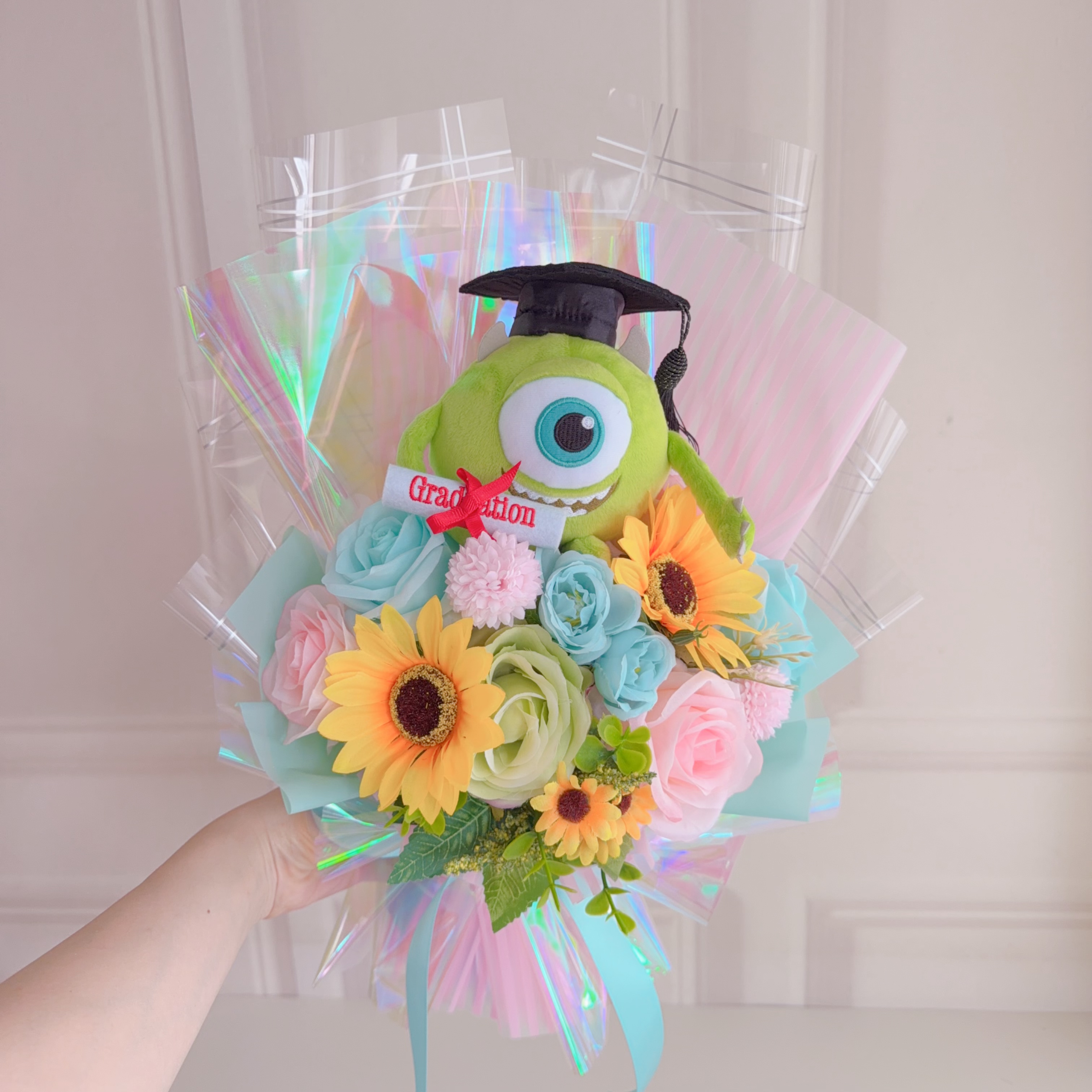 (現貨)大眼仔畢業公仔花