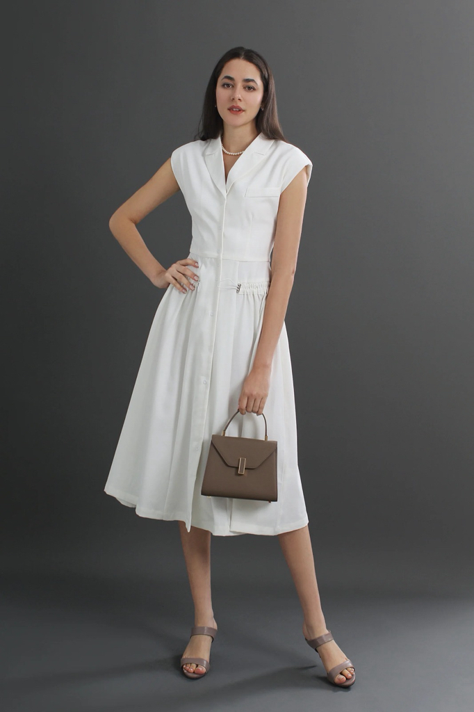 MF36021 Button-Down A-Line Maxi Dress