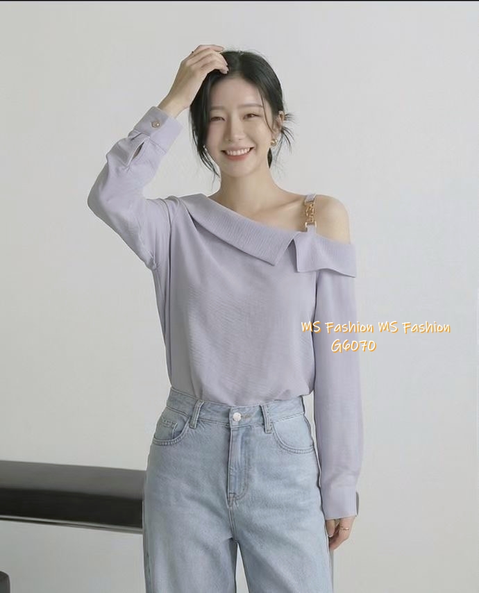 G6070 韓國🇰🇷金鏈露單肩top