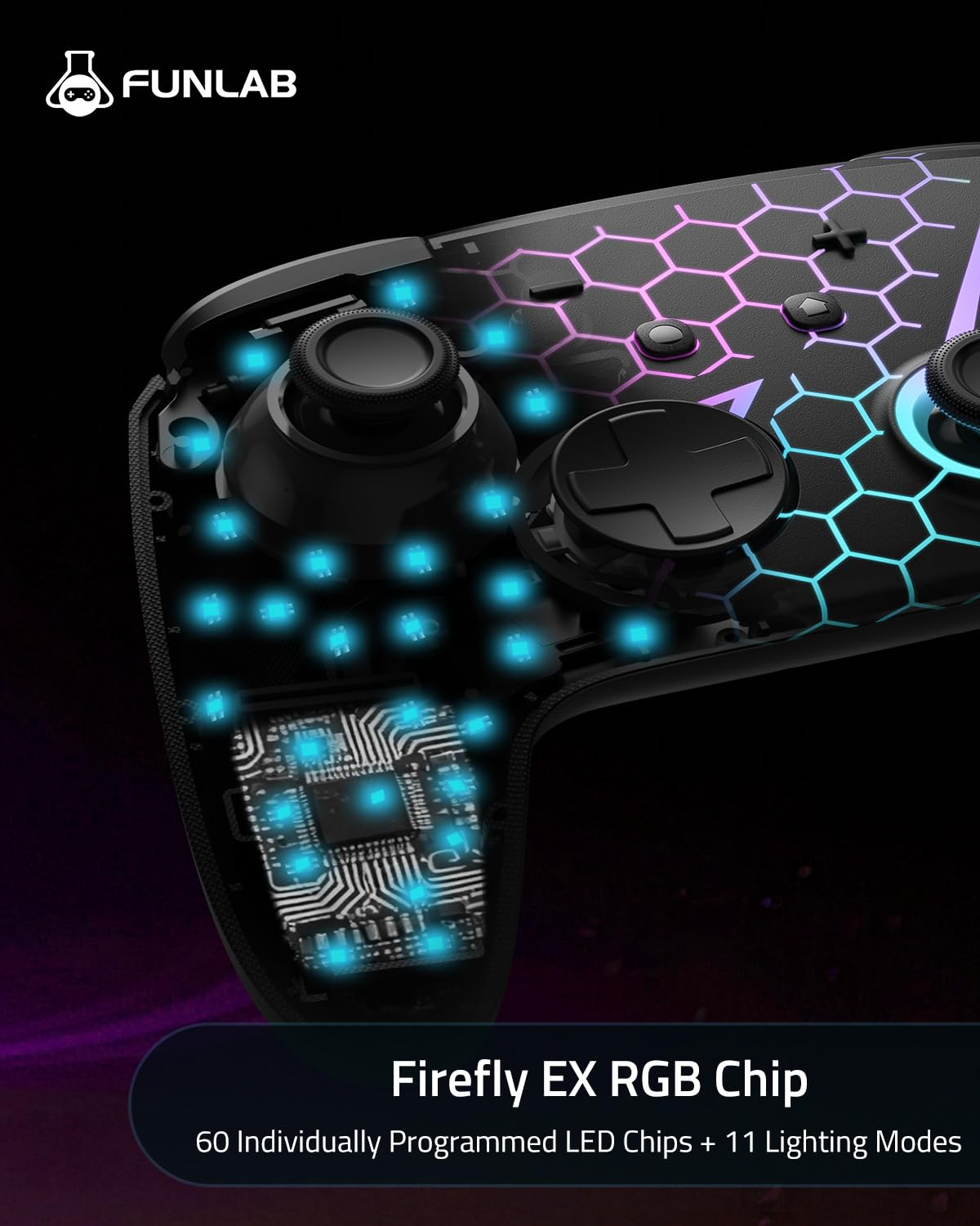 SW2 FUNLAB 螢火蟲加強版無線控制器 FF01 (Z)  Firefly EX Enhanced Wireless Controller for Nintendo Switch2/OLED/Lite FF01 (Z)  SW2-0356