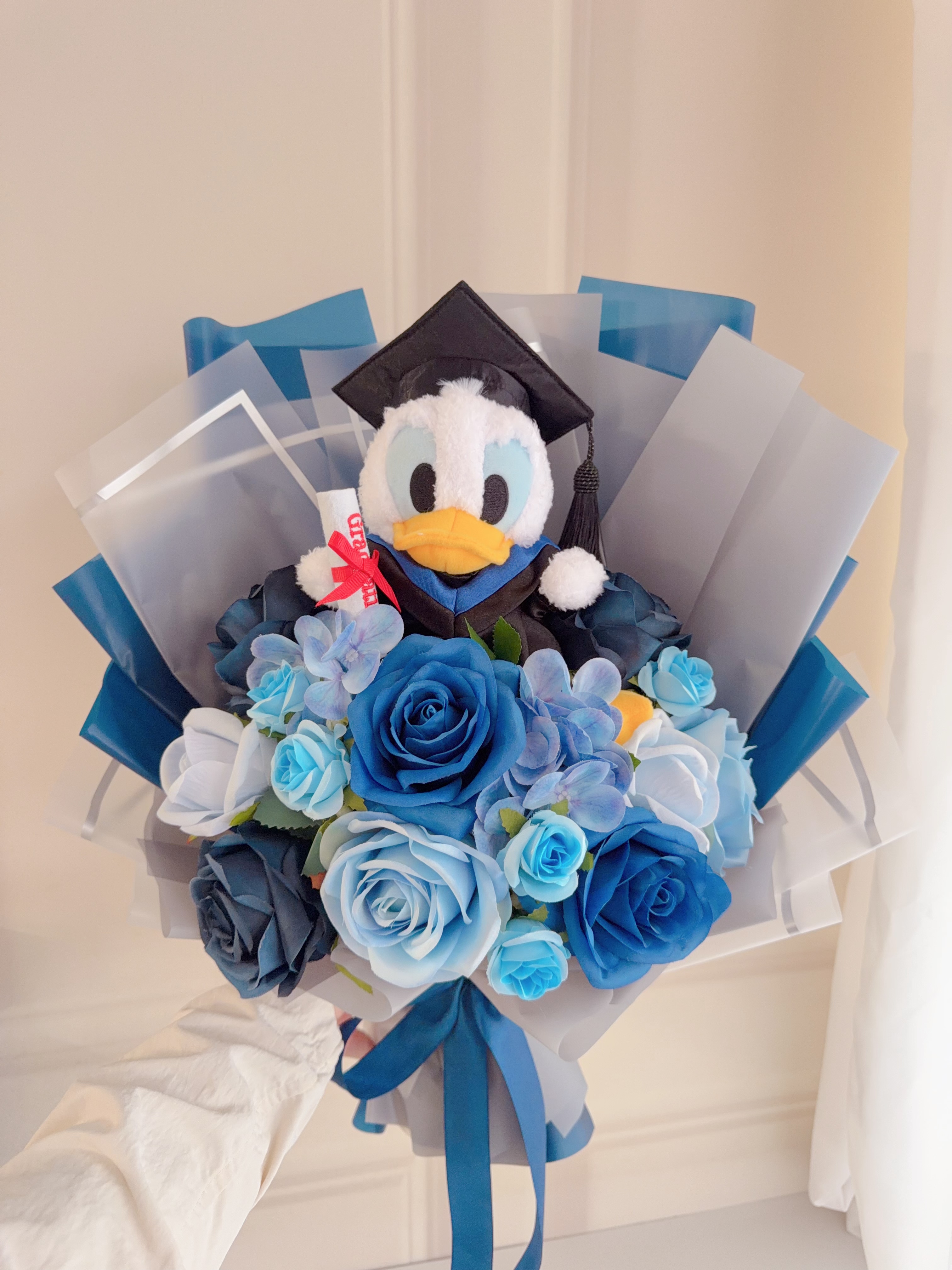 (現貨)唐老鴨畢業公仔花束