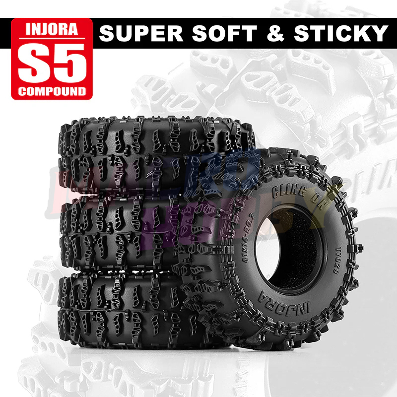 INJORA 0.7" 41*14mm Cling On Tires for 1/30 SCX30 (T7020) #530388