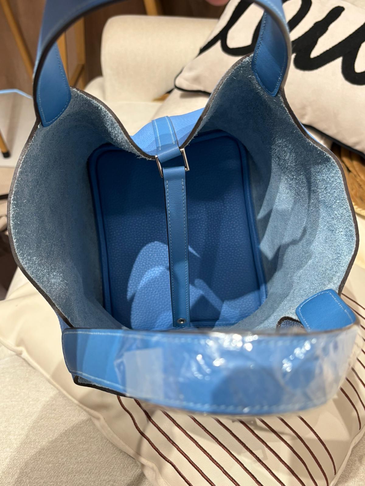 Hermes picotin 22,blue paradise 100%Authentic,98%new ✅KEY LOCKPAD ✅dust bag✅BOX 