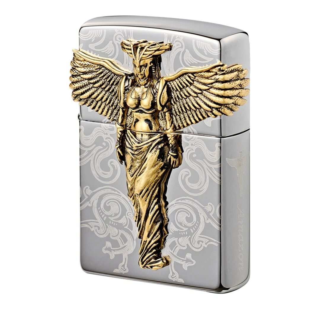 美國製造 | Zippo指定經銷商 Zippo ZBT-1-211 / ZA-1-211 亞馬遜之翼金色打火機 – 啞金紋理戰士展翼 (韓國限定版) Amazon Wings GD Lighter Korean Edition