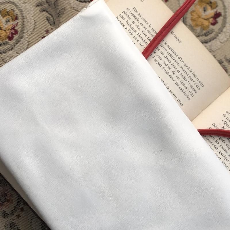 Vintage C.a. 1960-70s Canada Cabretti Red & White Ribbon Two Way Clutch/Shoulder Envelope Bag(MT1789)