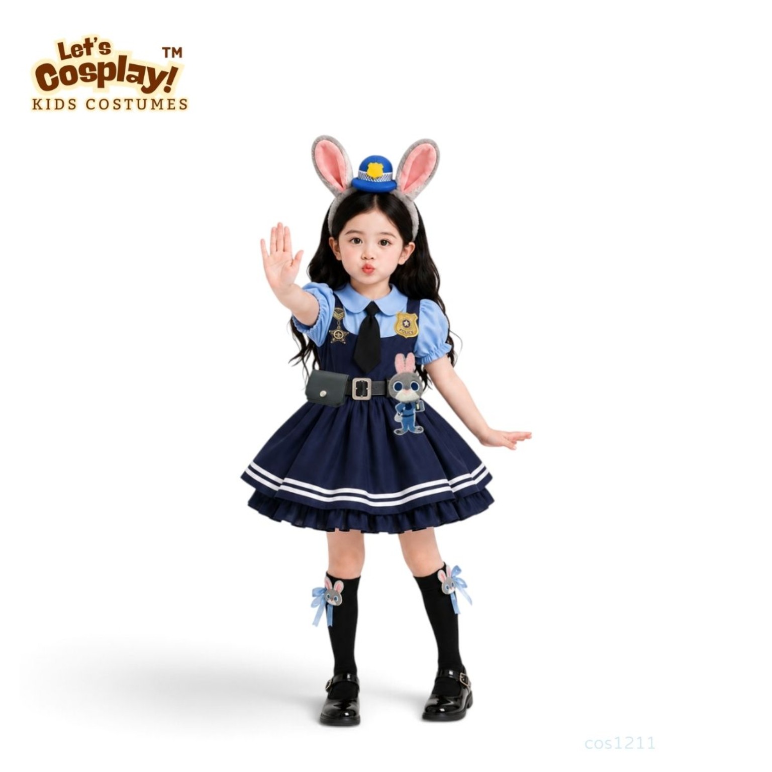 Zootopia Judy 主題兔耳頭箍女童警察服｜優獸大都會朱迪角色扮演 Costume