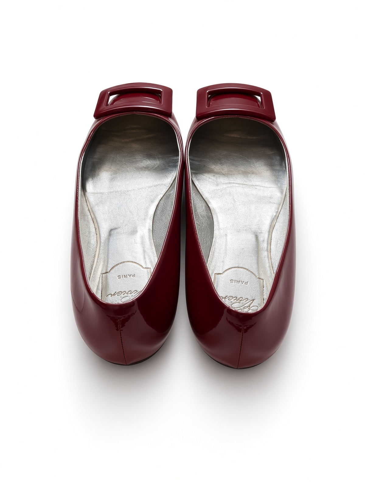 ［Preloved] Roger Vivier red patent round-toe flats