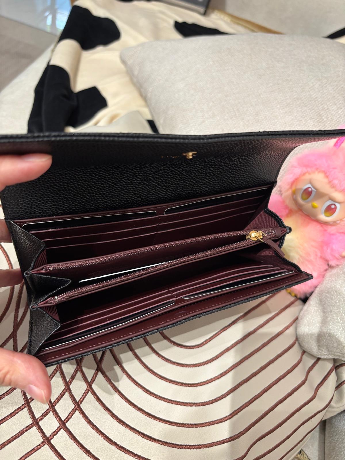 未使用品 Chanel classic long wallet 黑色荔枝牛皮 ,100%Authentic,unused ✅card✅box