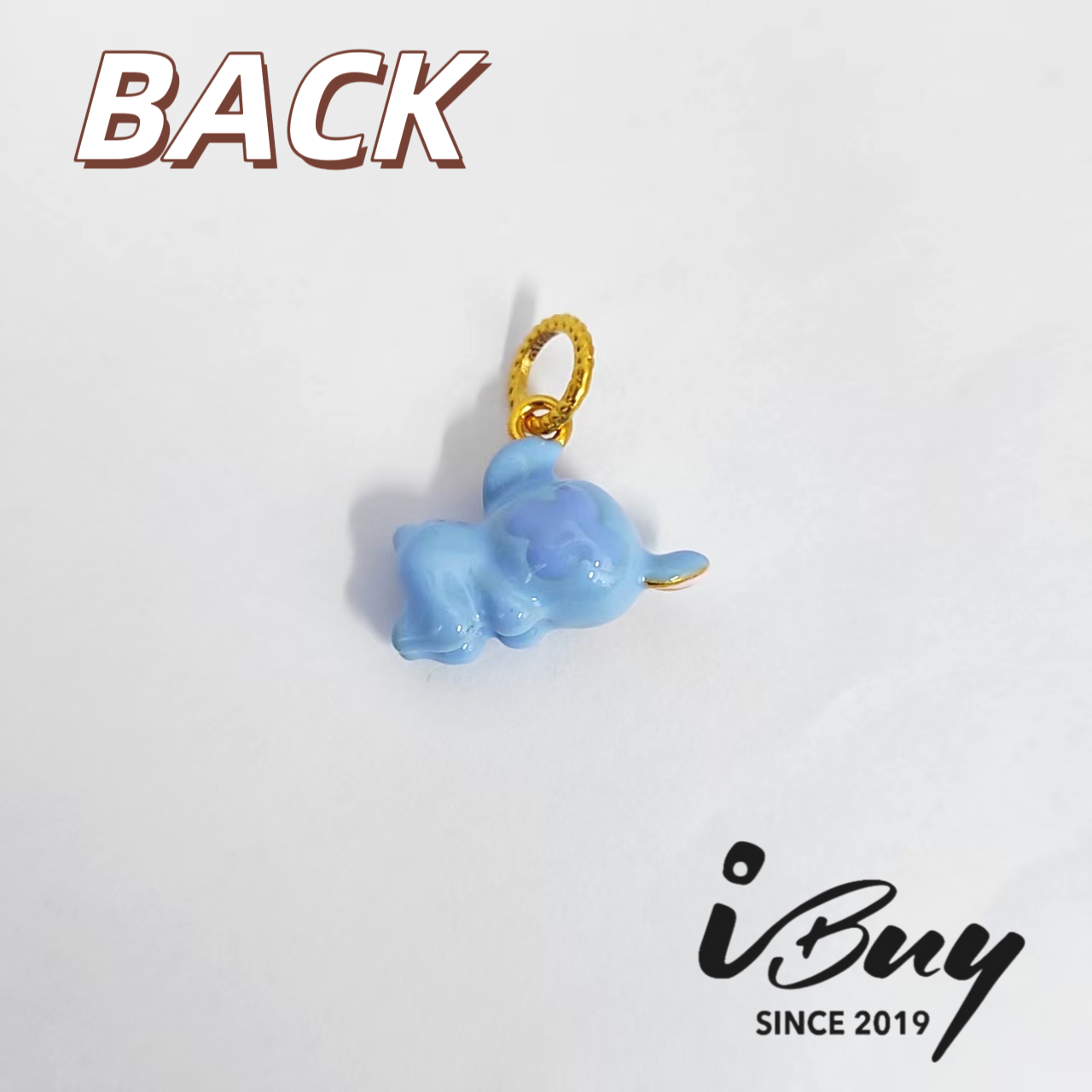 916HARD GOLD SLEEPING STITCH BLUE CHARM BEAD 916 硬金 趴趴睡史迪奇串咀