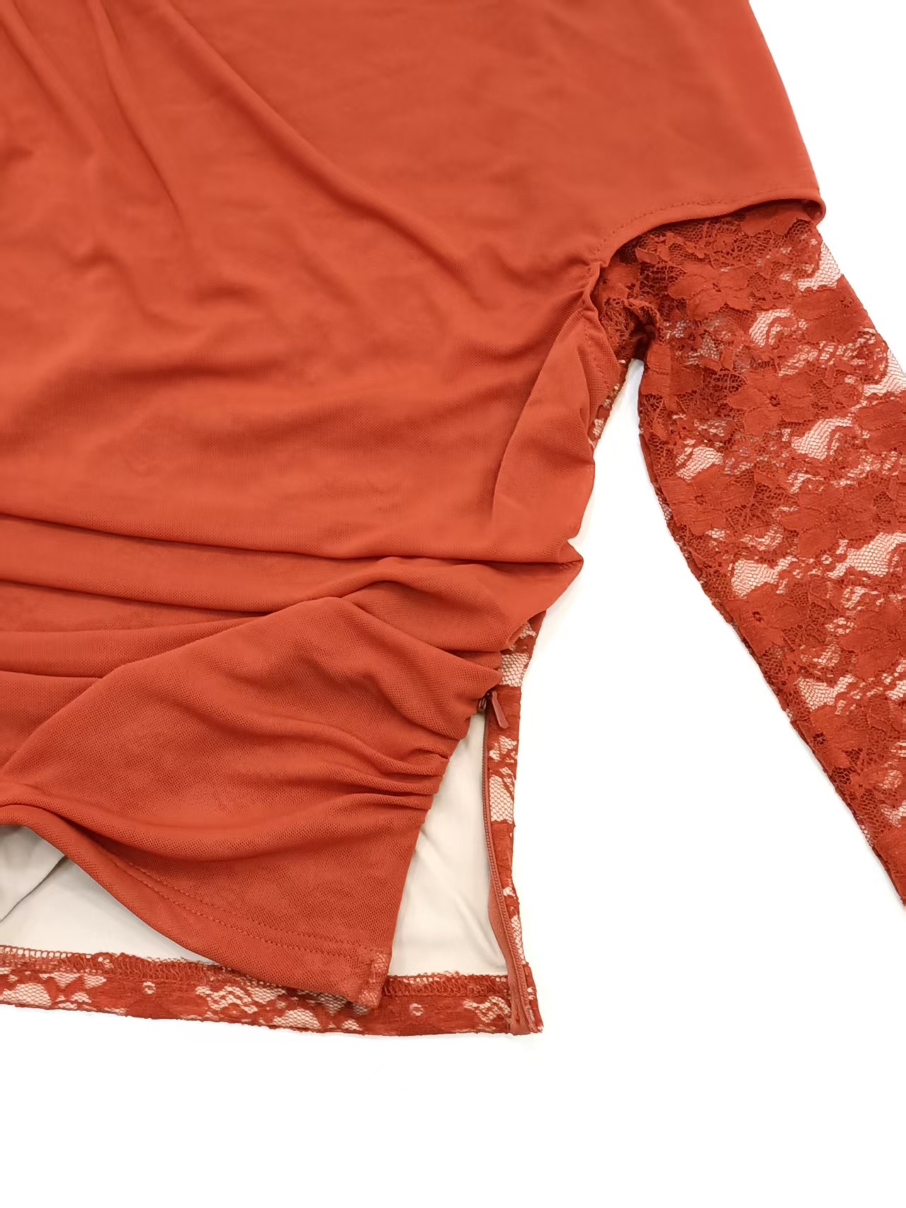 Ruched Lace Top M253
