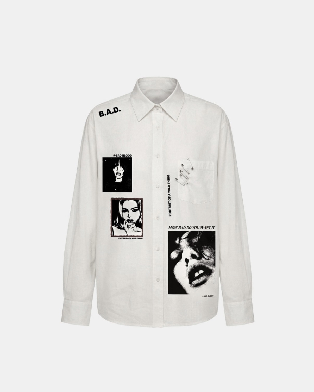 BADBLOOD[w-sht26-013] Portrait of a Wild Thing Shirt - White
