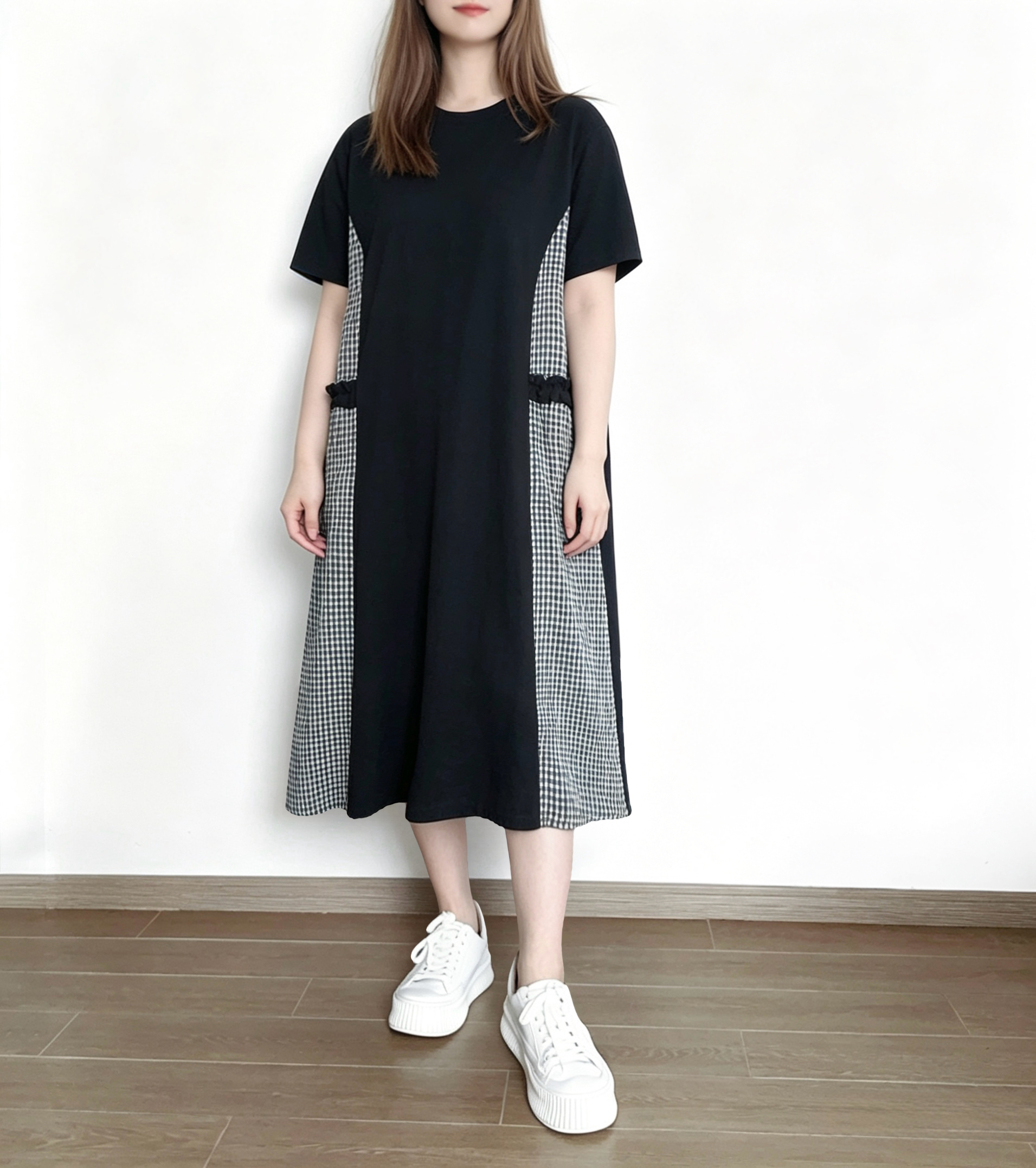 🌼春夏優惠🍀 拼接格仔ruffle Ops