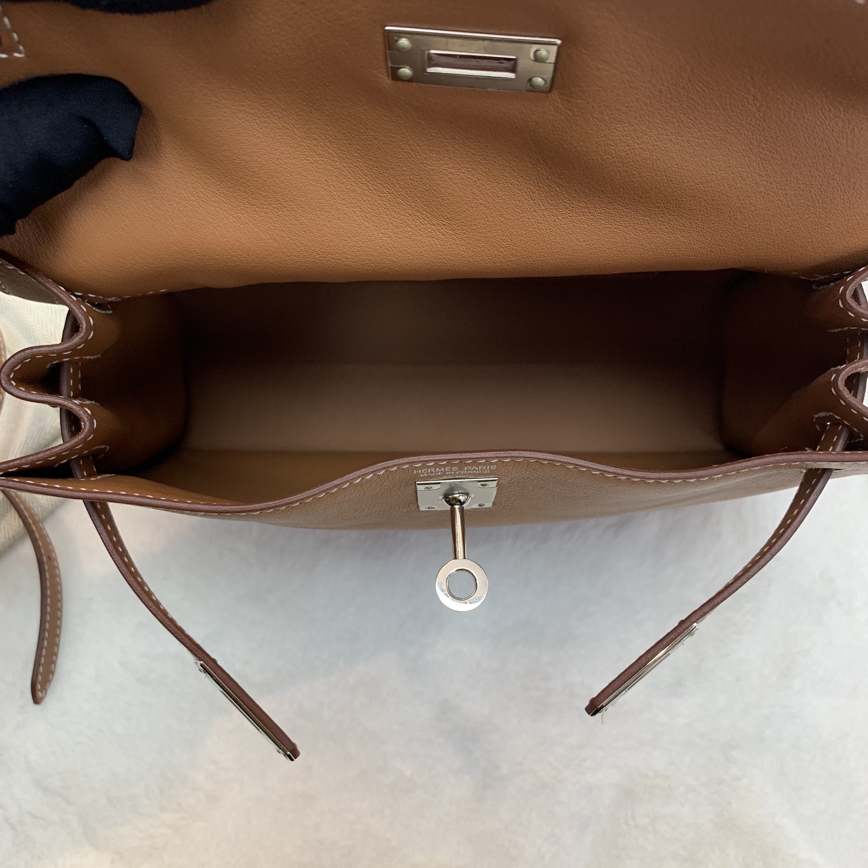 Hermes Kelly danse 金棕色配銀扣