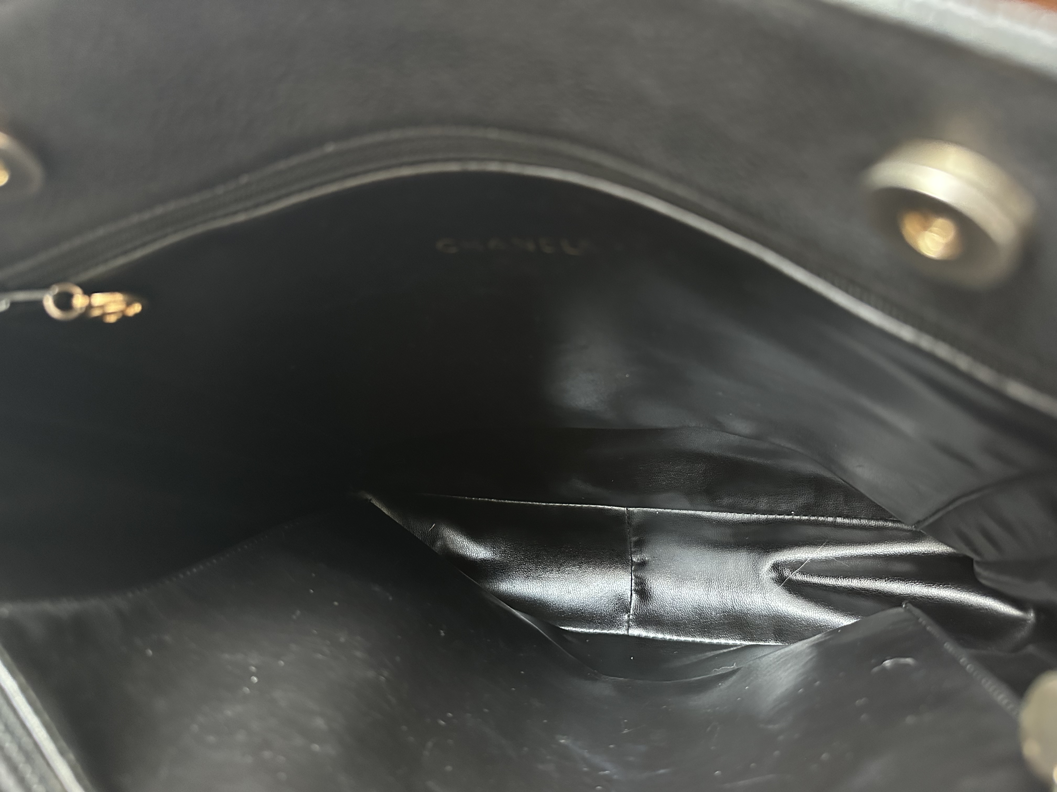 vintage chanel black caviar shoulder bag /tote bag 