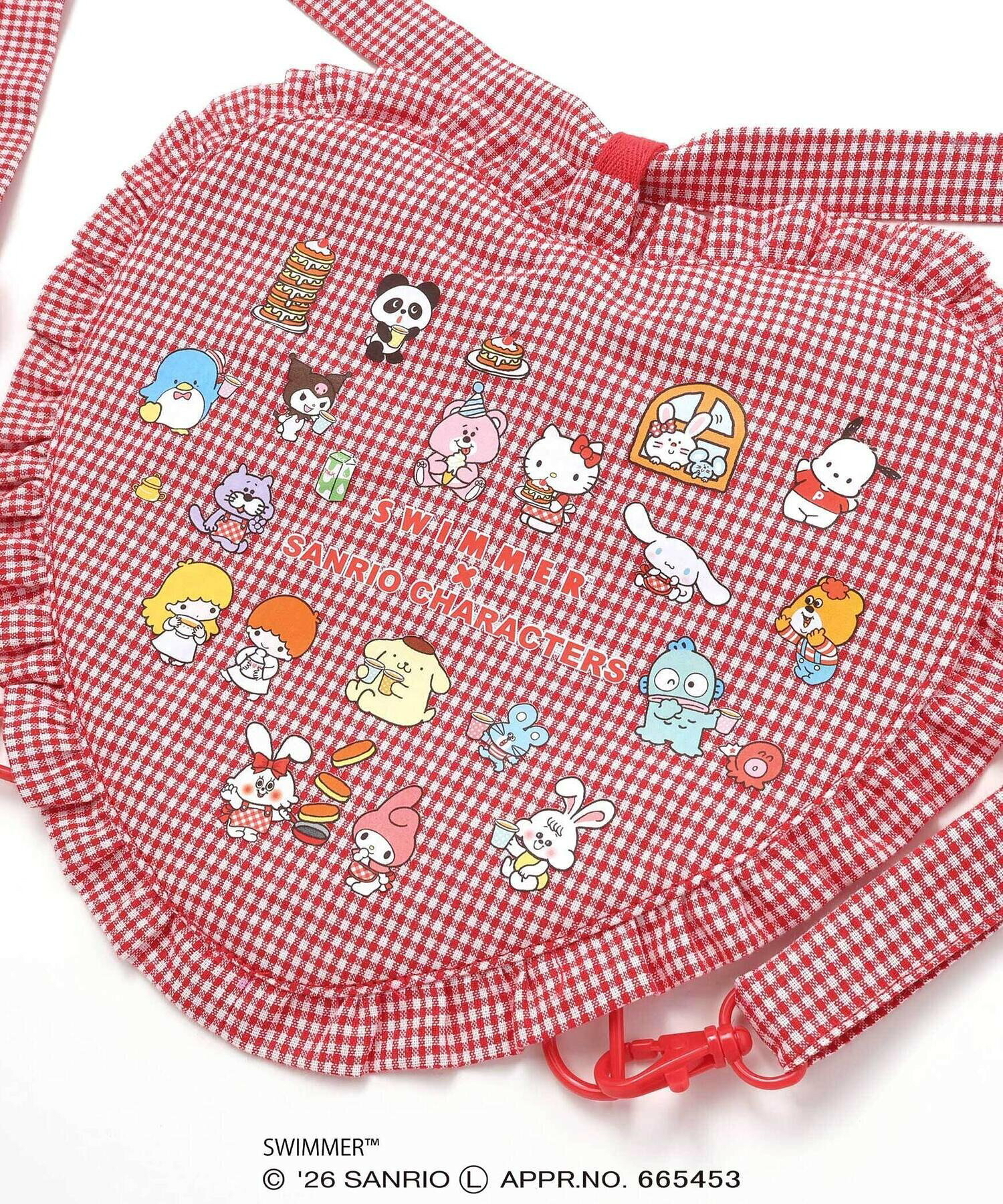 🇯🇵預訂 日本直送🇯🇵Slap Slip x Swimmer x Sanrio系列兩色人物印花荷葉邊愛心背包