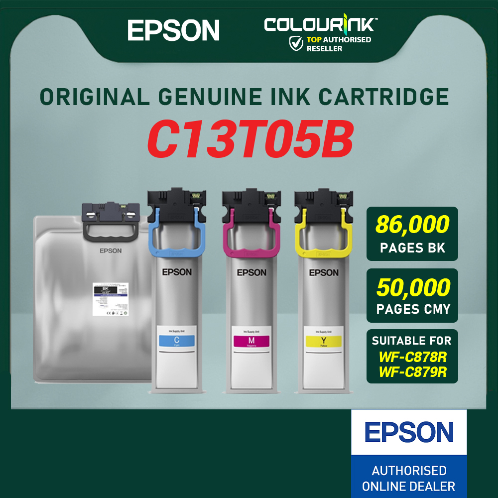EPSON WF-C878R/879R Pigment High Capacity Ink Water & Fade Resistant Print Up To 86K For Black 50K For Colour