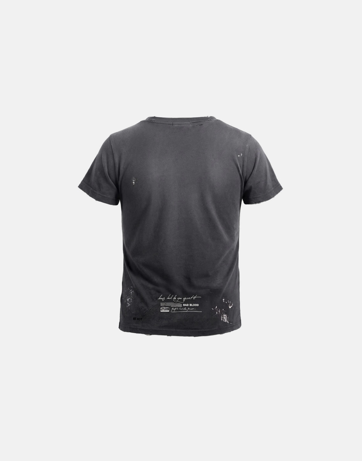 BADBLOOD[w-tee26-143] Portrait of a Wild Thing Short Sleeve T-Shirt - Charcoal