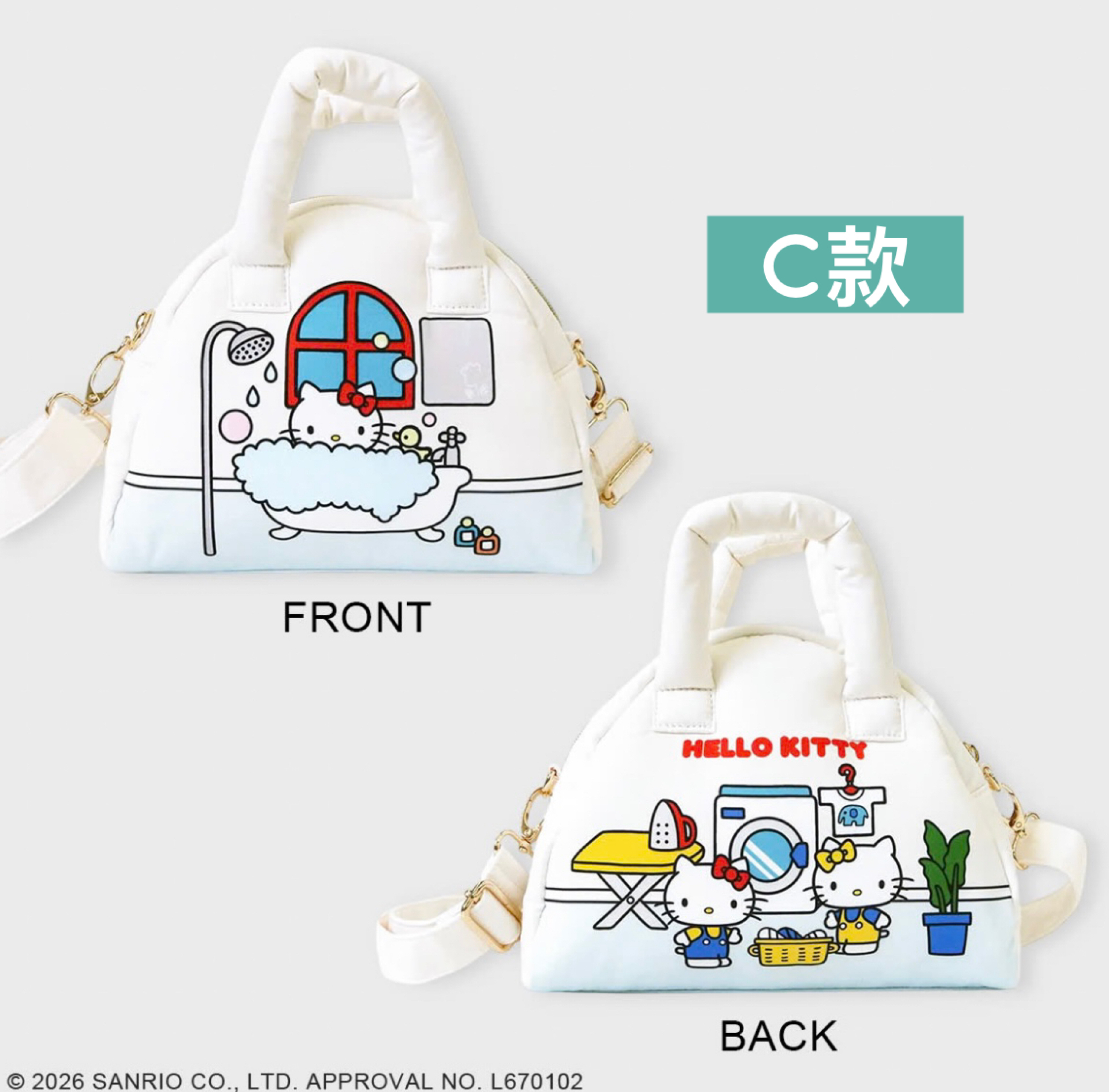 日本預訂📍日本Hello Kitty x Accommode可愛系列 - 雙面圖案兩用手袋 不包郵 25/6日本開售