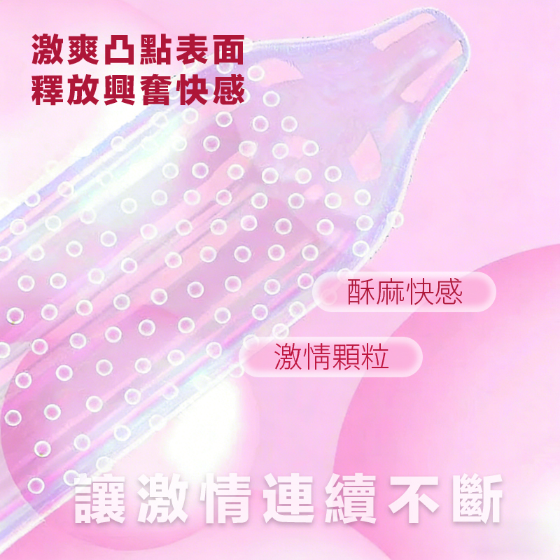 (1盒) OLO 001 超薄玻尿酸安全套【激情顆粒裝｜粉紅色】10隻裝