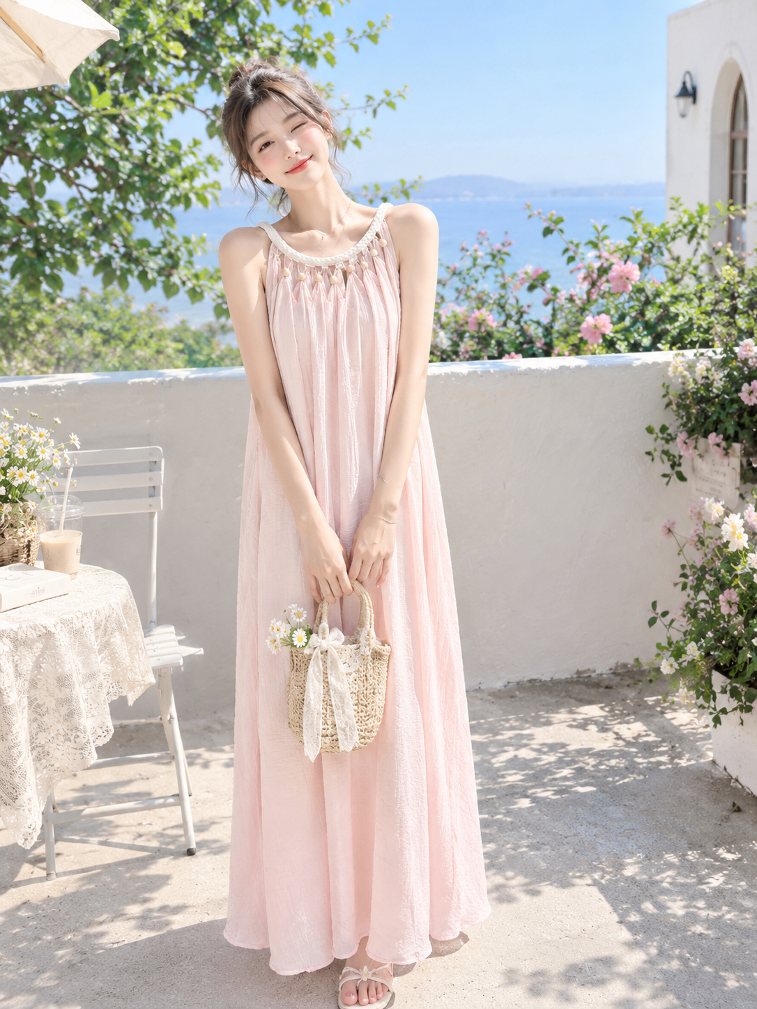 A031121 Minimalist Halter Maxi Dress