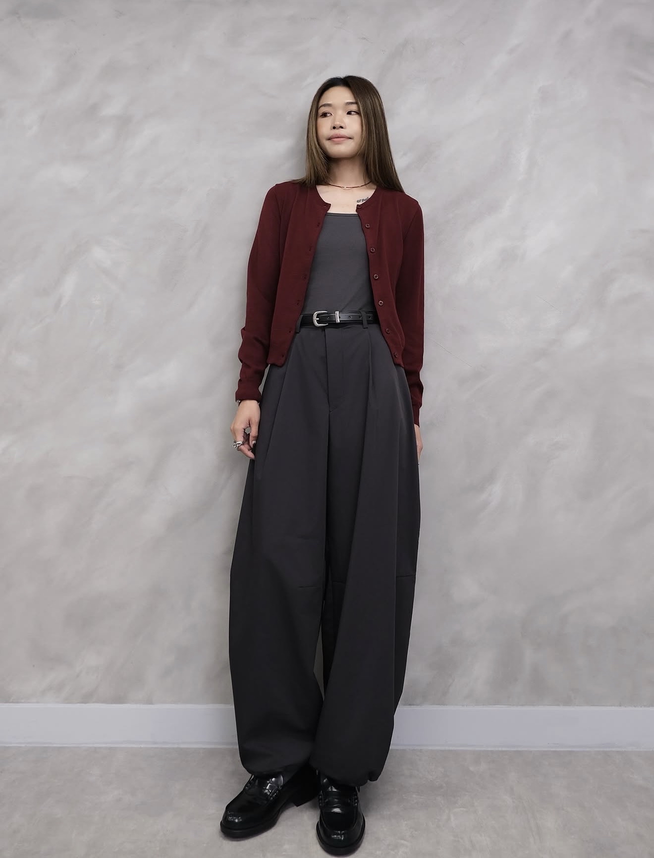 Soft Knit Round Neck Cardigan #jk30