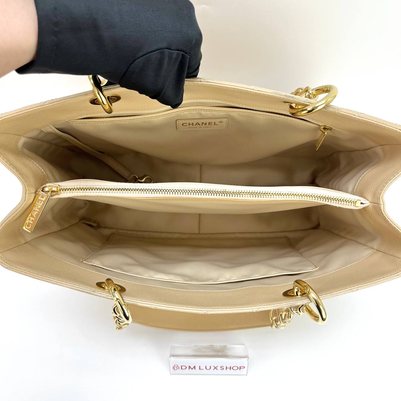 Chanel Beige Caviar GST GHW (Serial 17, Y: 2013)