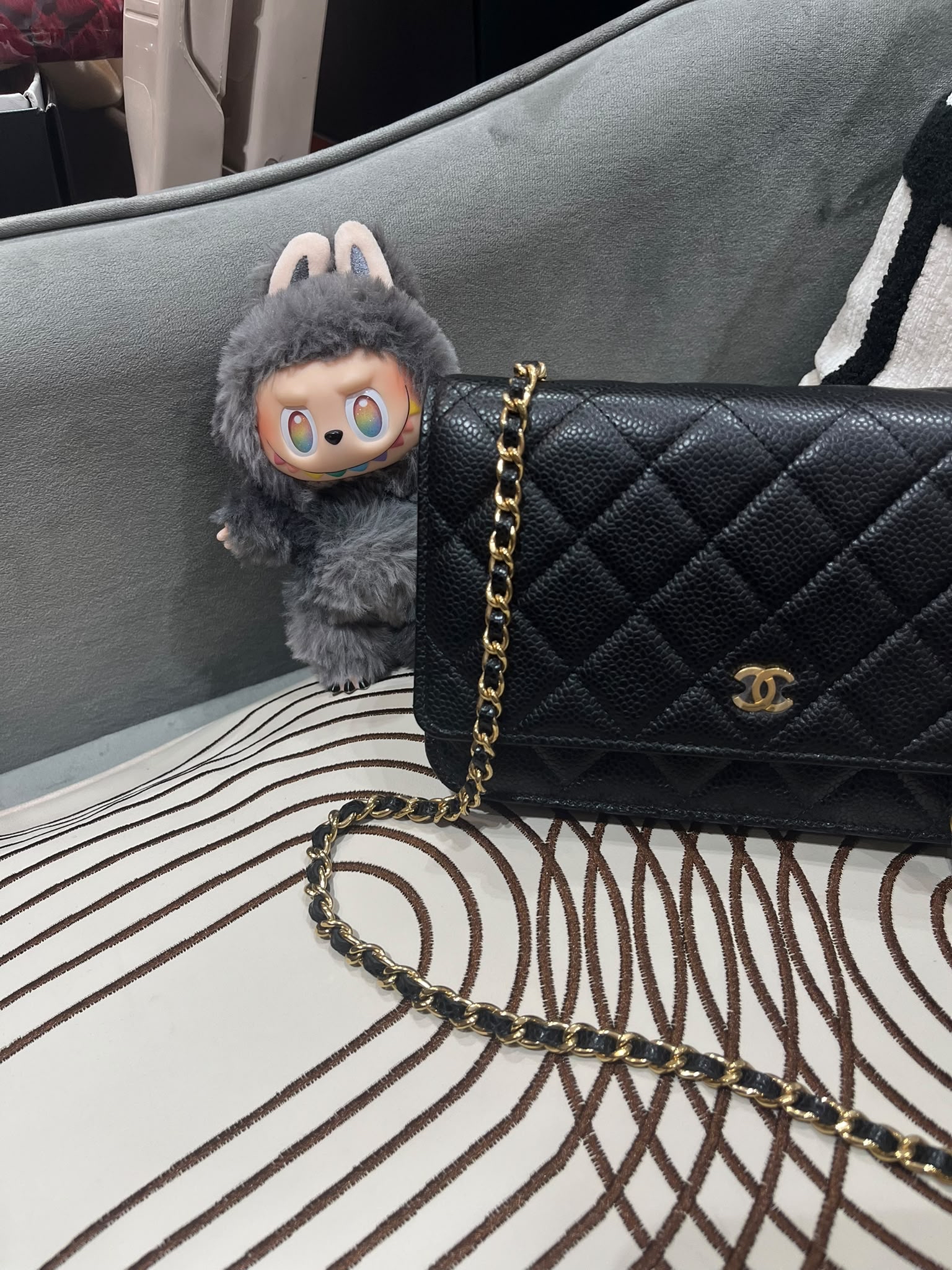 Chanel Wallet On Chain 黑色荔枝牛皮金鏈 100%Authentic, 99%New ✅晶片 ✅Dust bag ✅Box