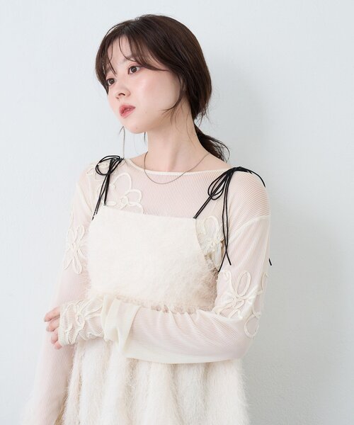 花花刺繡薄紗上衣【JT025】