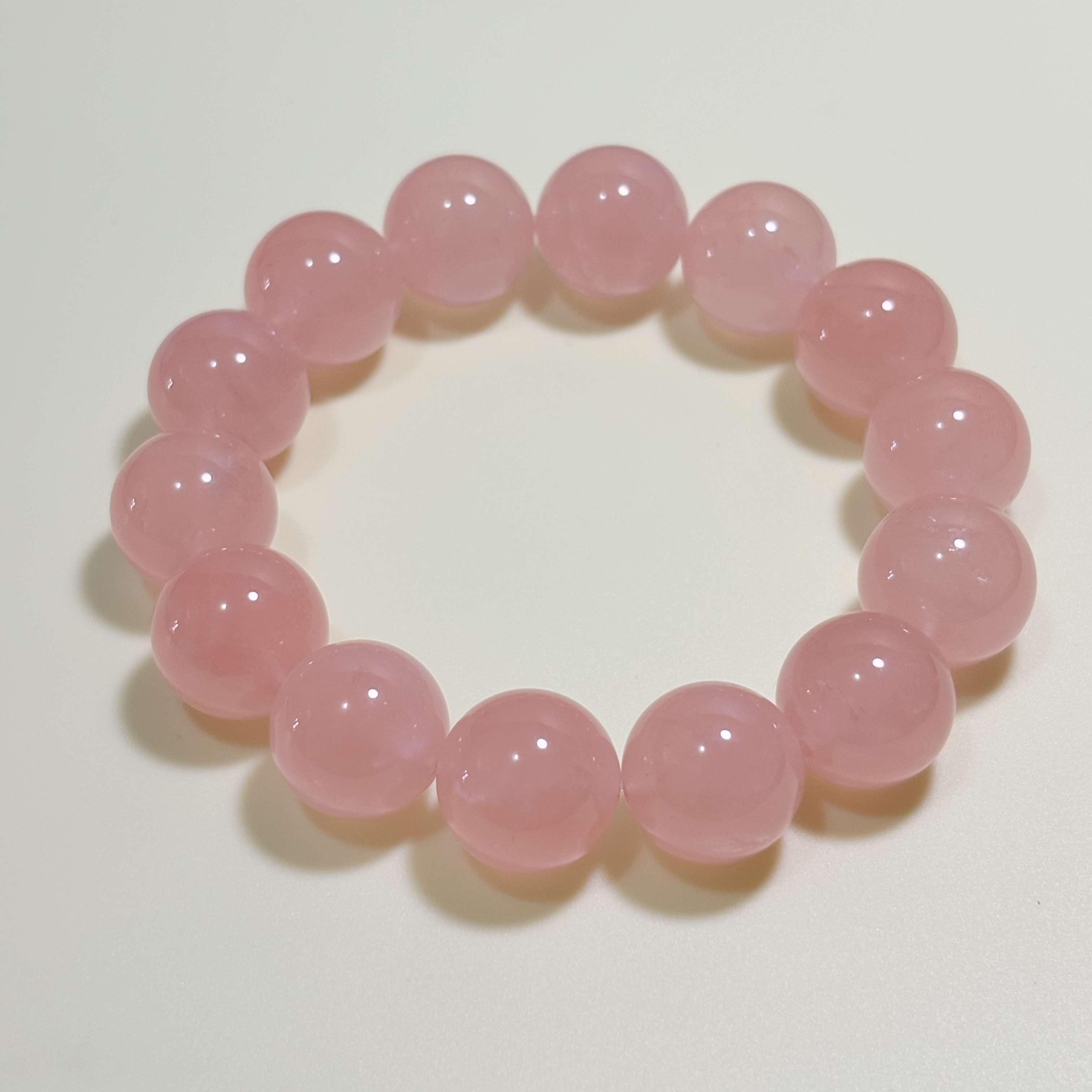 【人緣】馬粉晶手串 No.4564 l規格：16mm珠18 cm手圍｜附送證書