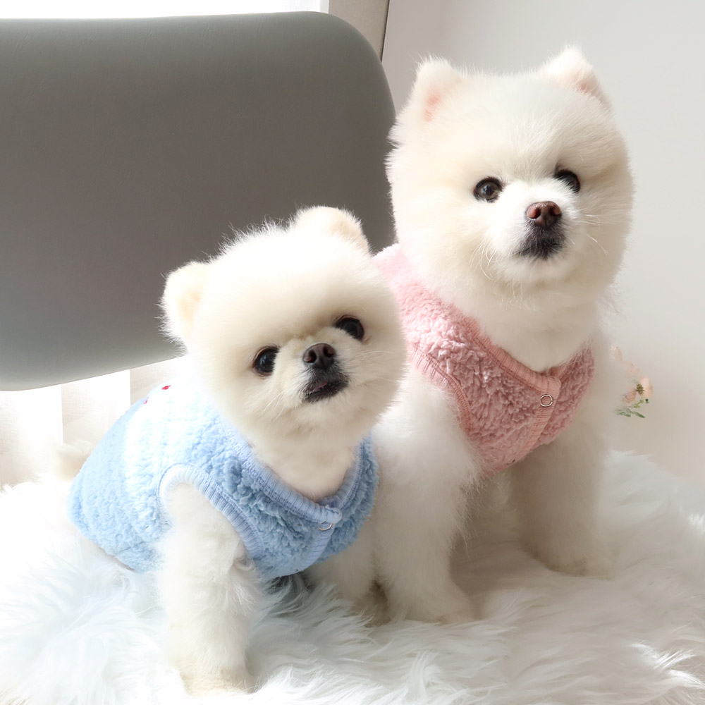HONEY DOG🇰🇷 秋冬保暖羊羔絨快餐刺繡背心 (四款可愛造型)