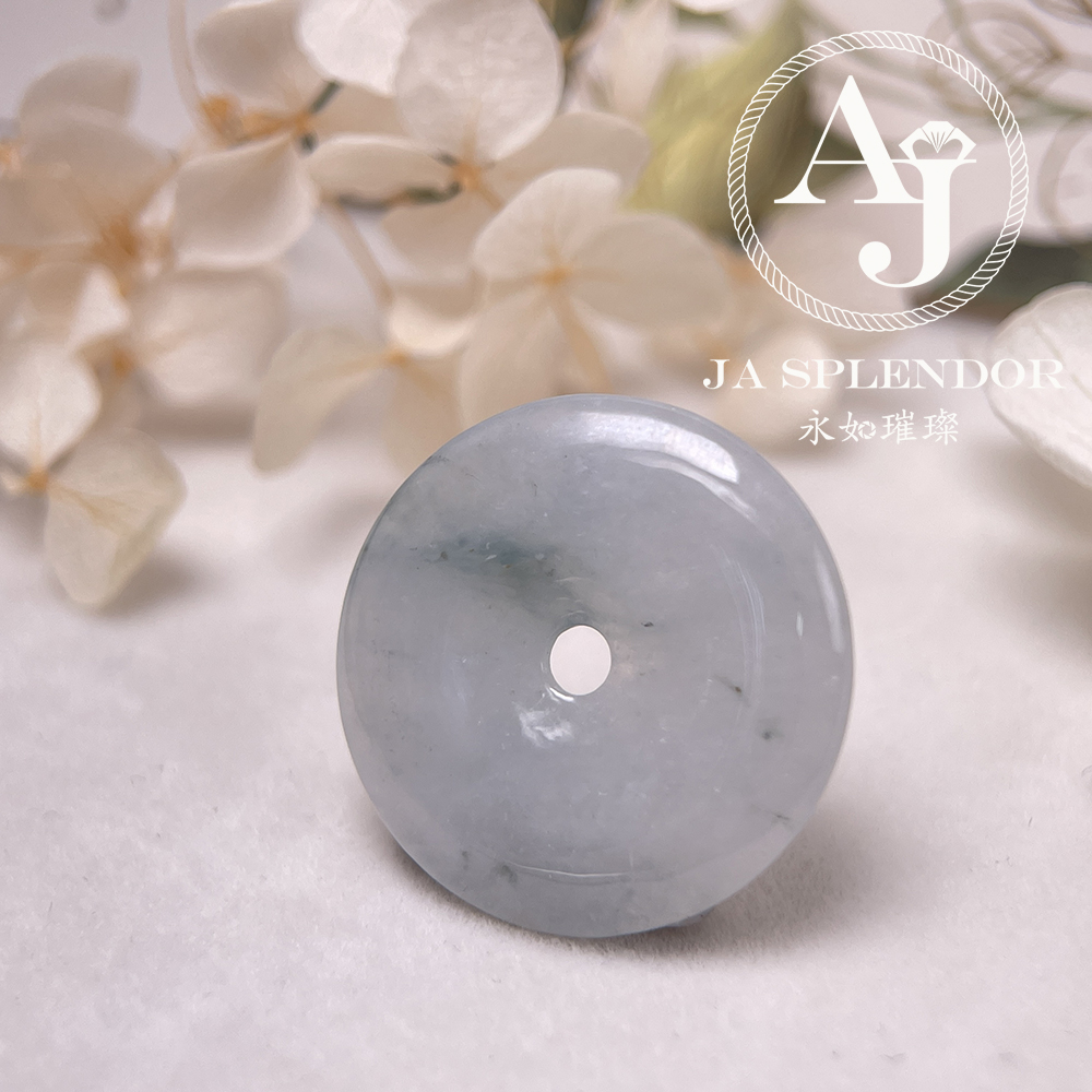 JN-228 天然翡翠A玉 冰糯飄綠平安扣