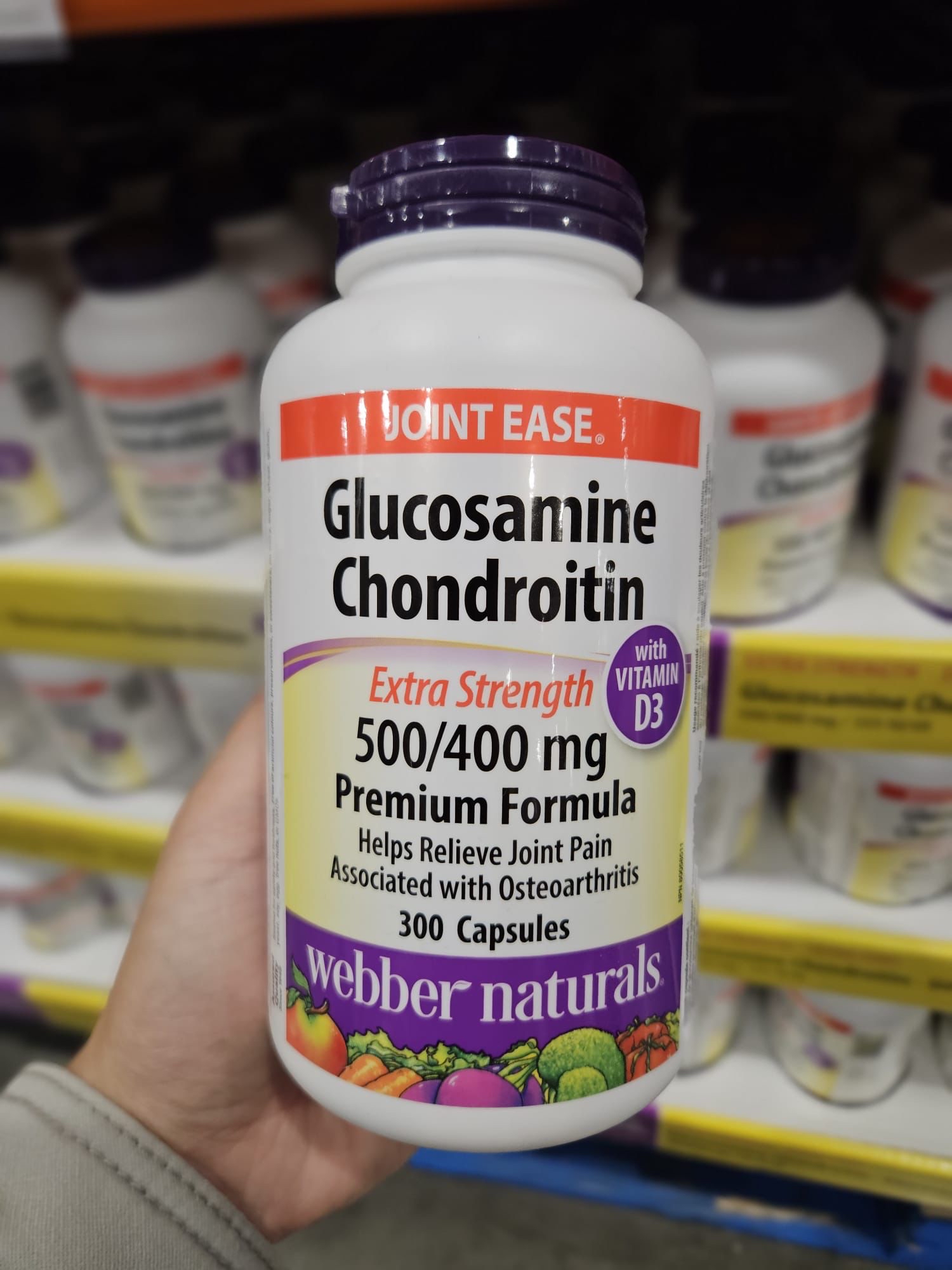 加拿大直送  Webber 葡萄糖胺＋軟骨素+ 維D  glucosamine + Chondroitin+D3  300 粒 - 每⽇ 3 粒