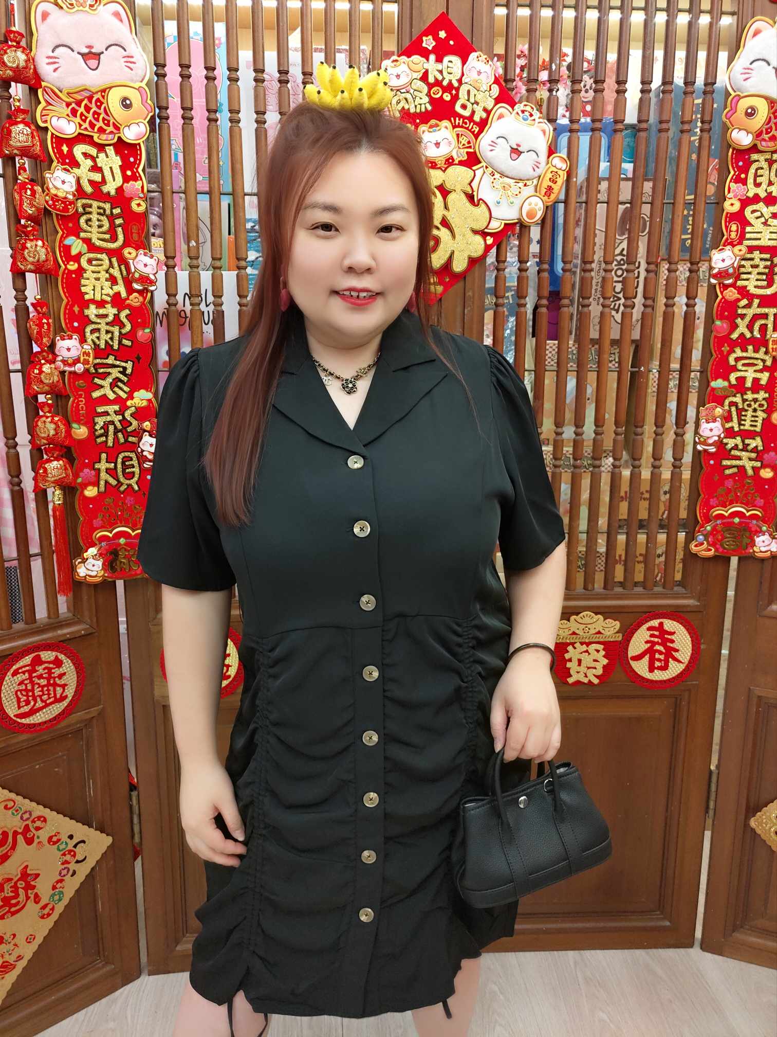 NBB03 BE#281874 排扣可束裙摆设计连衣裙