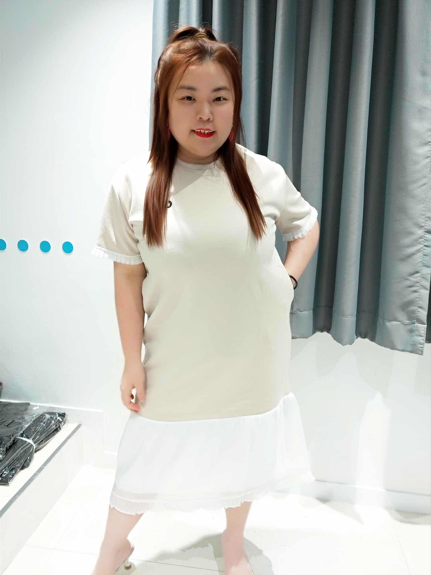 ENC14 DOA04 ALO 拼接裙摆设计连衣裙