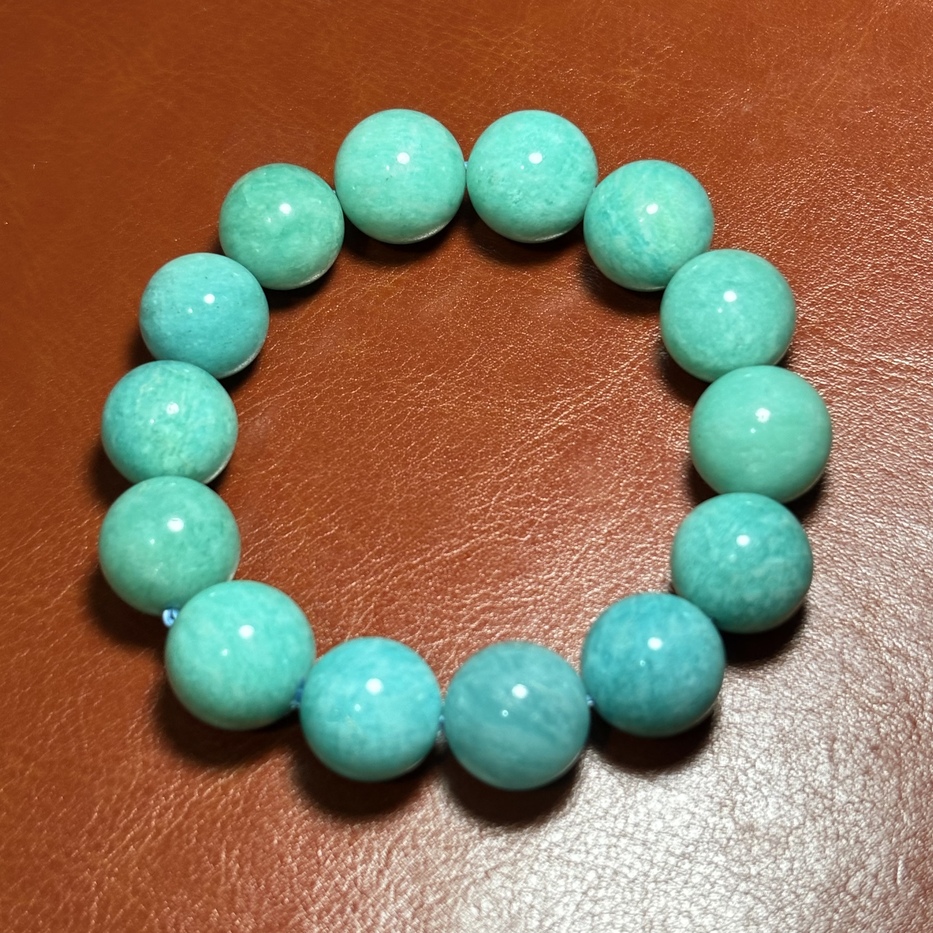  【好運】天然 天河石 手串 No. 2733｜規格: 16mm珠/17cm內圈｜附送證書