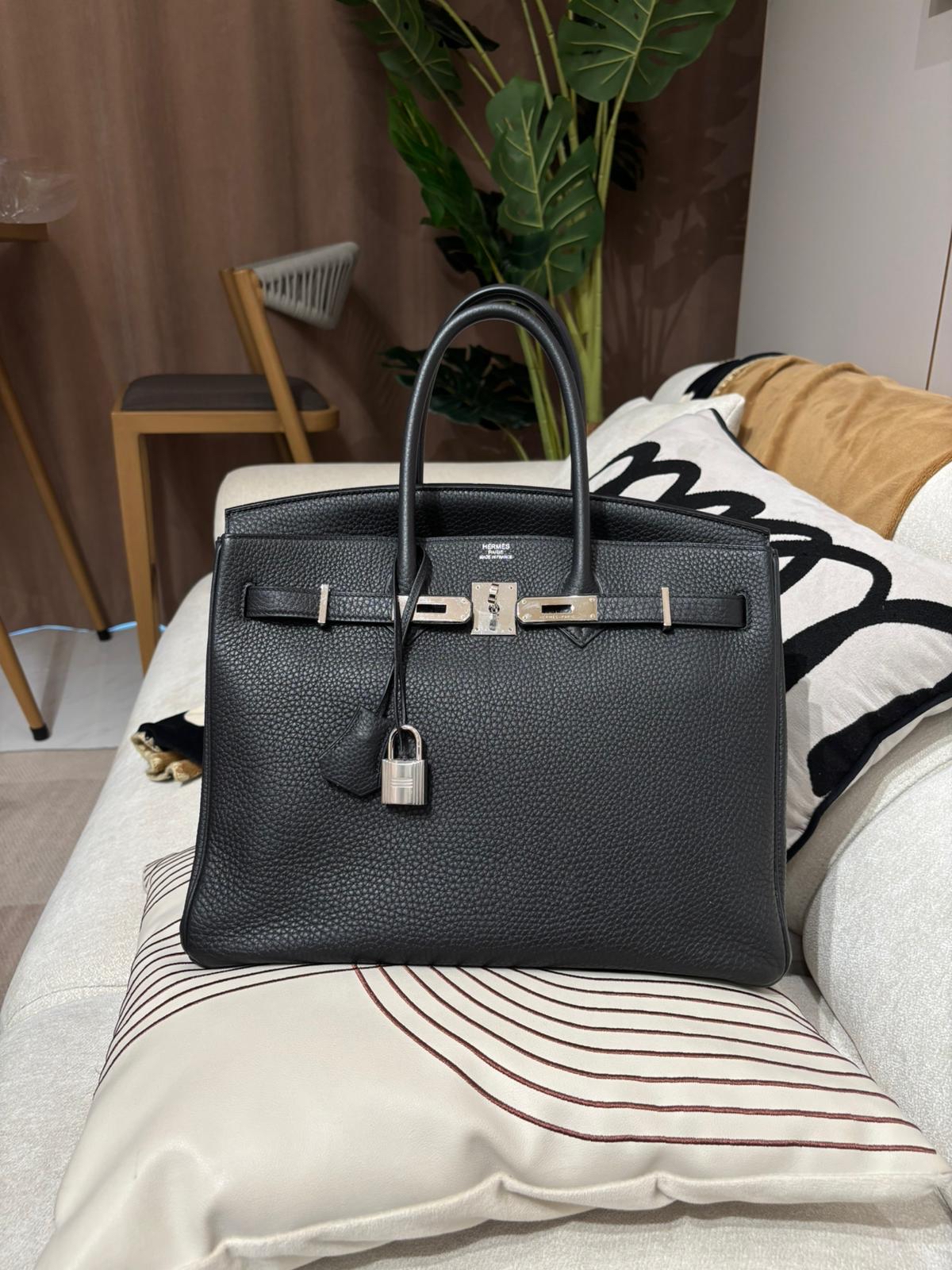 Hermes Birkin 35 黑色銀扣 Stamp [R] 100%Authentic, 98%New ✅Key lock ✅Dust bag✅Box