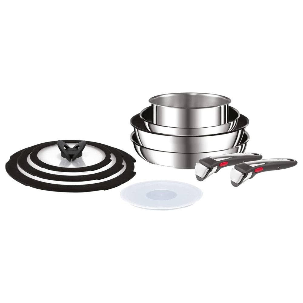 T-fal Ingenio Neo 鈦金易潔塗層終極抗刮系列 10件廚具套裝 - 不鏽鋼色 (適用於電磁爐)