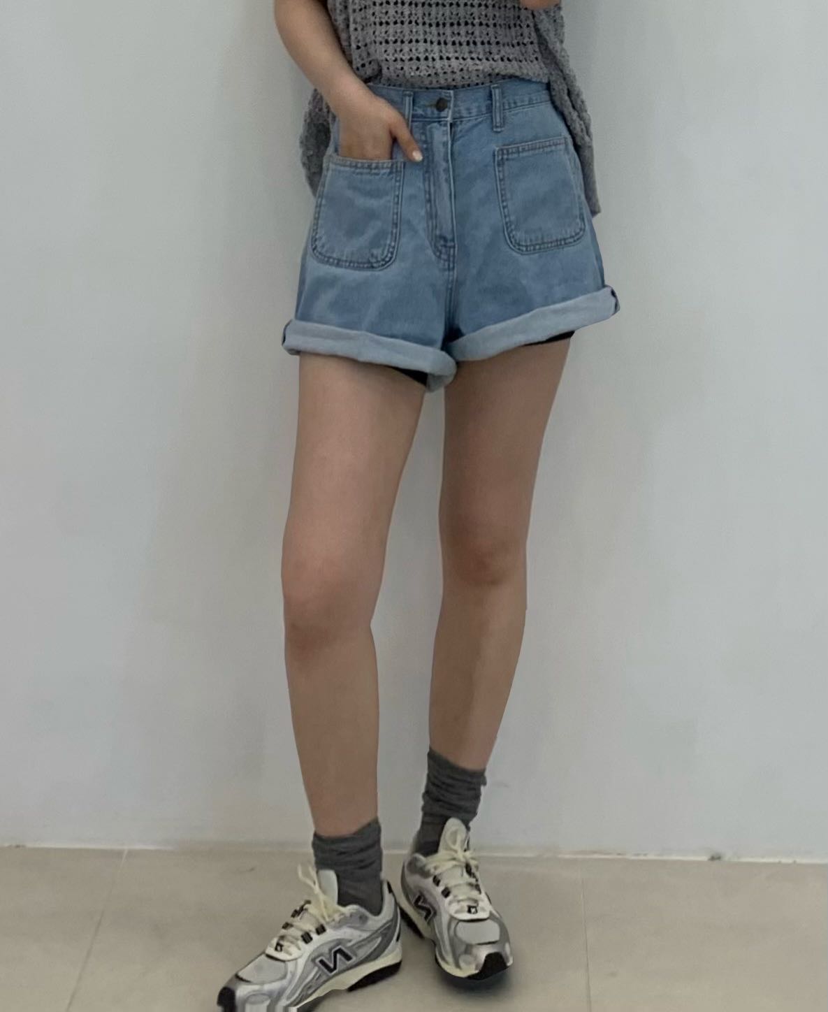 FP03_04 A-CUT雙袋牛仔短褲