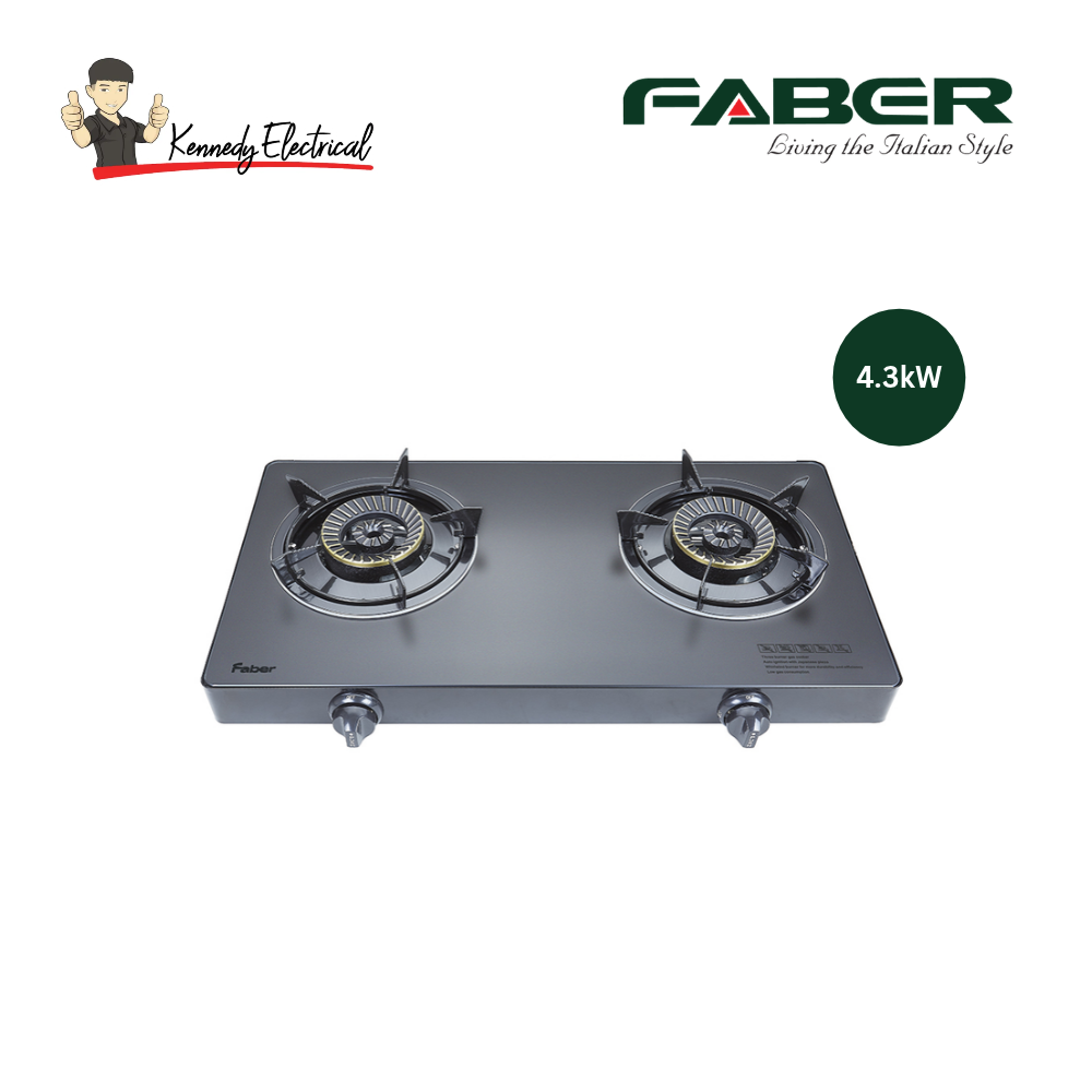 Faber 2-Burner Matte Glass Table Gas Stove (FC GLAZZO-N 2243)
