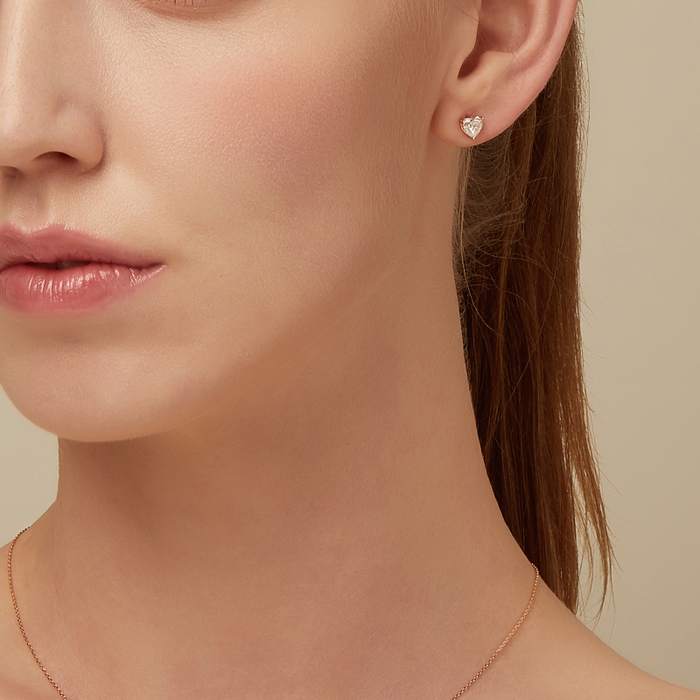 DIDIER DUBOT Moi 玫瑰金單隻心型耳環 (JDHER4S04SC)